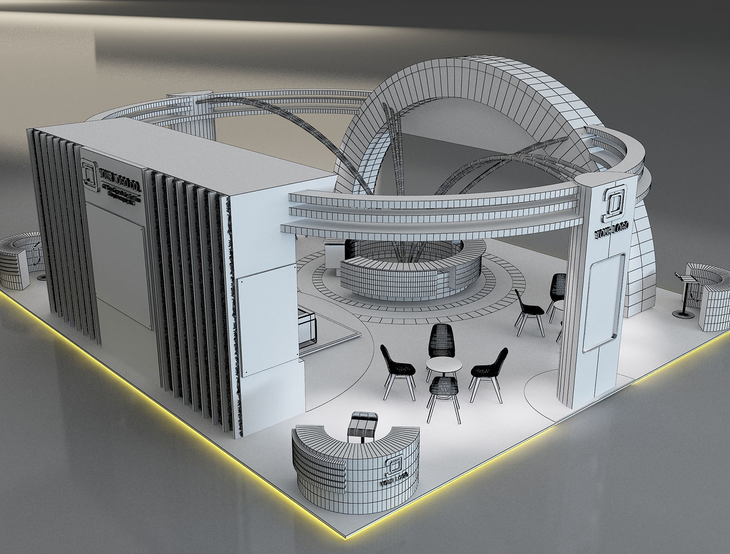 Booth Exhibition Stand a650 3D model_12