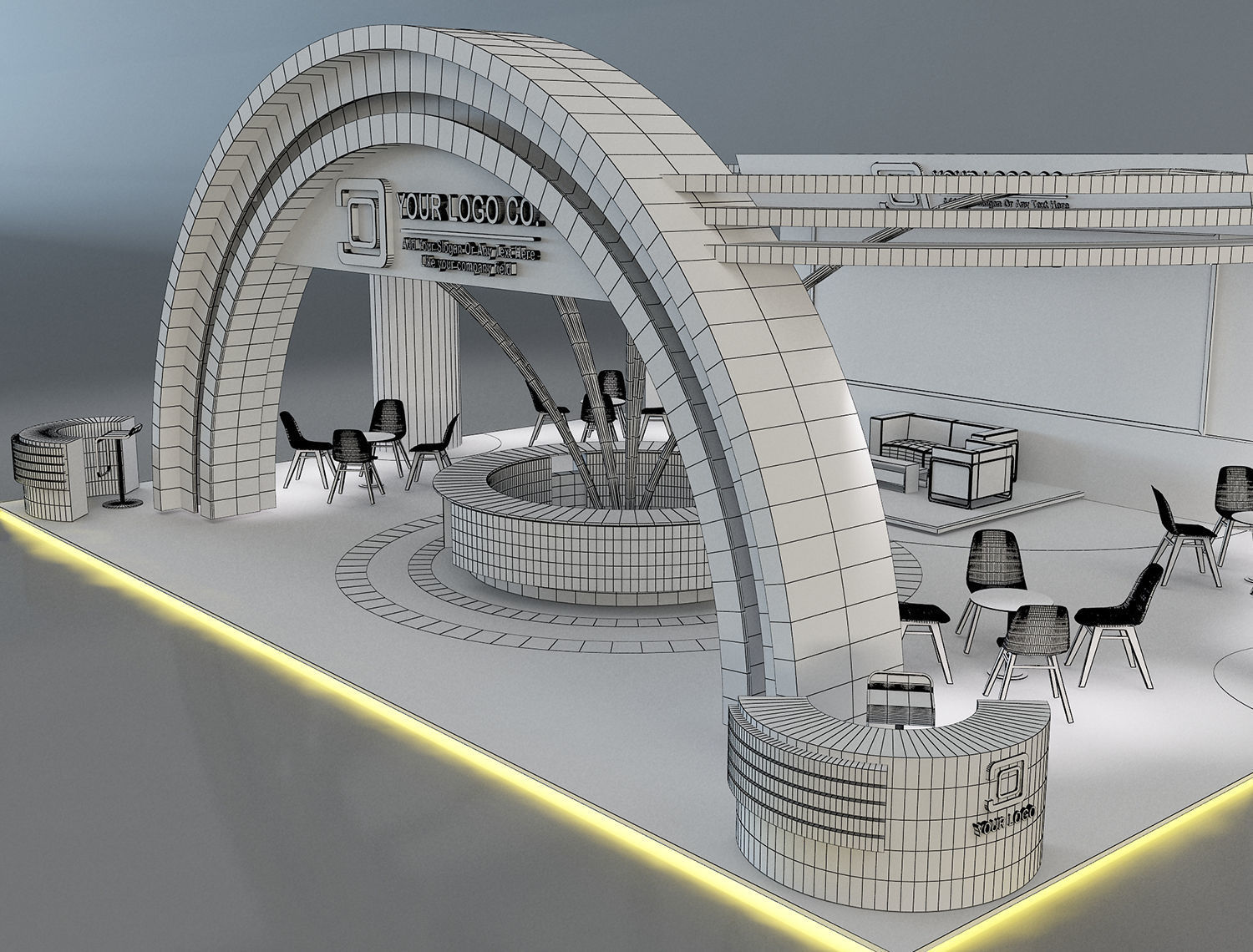 Booth Exhibition Stand a650 3D model_18
