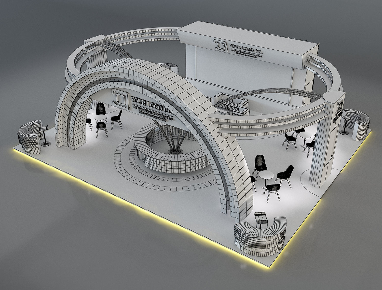 Booth Exhibition Stand a650 3D model_1