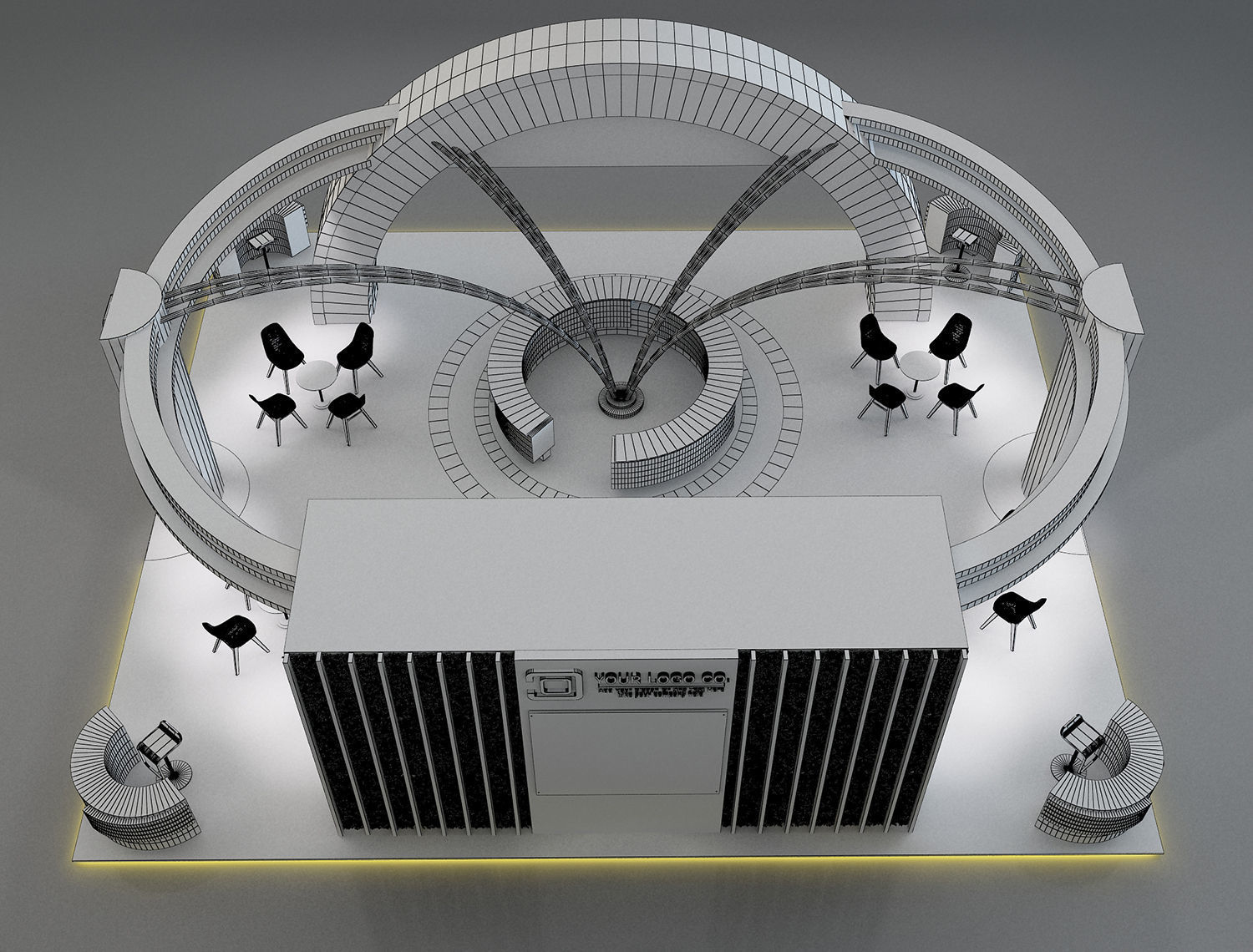Booth Exhibition Stand a650 3D model_14