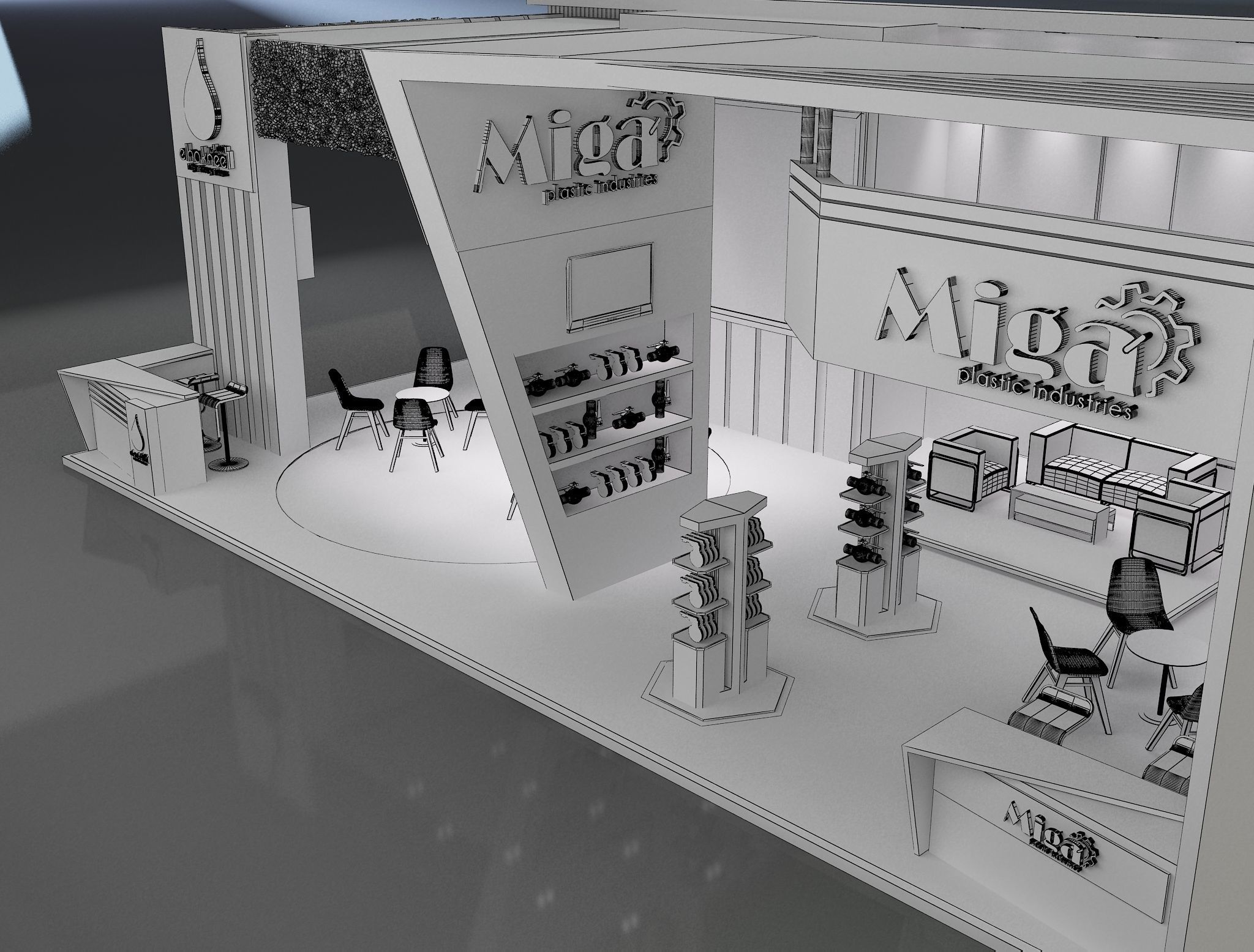 Booth Exhibition Stand a651 3D model_23