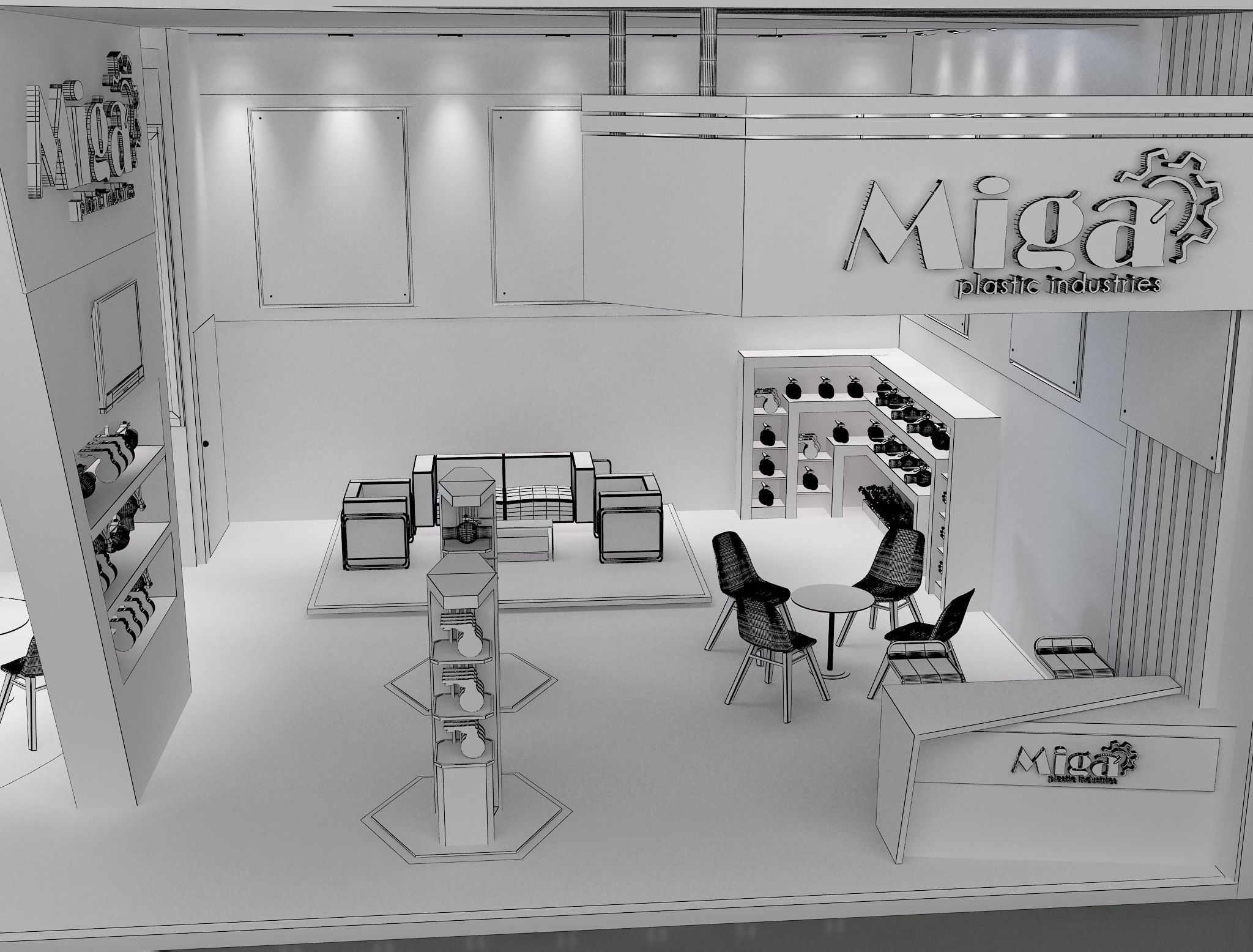 Booth Exhibition Stand a651 3D model_17