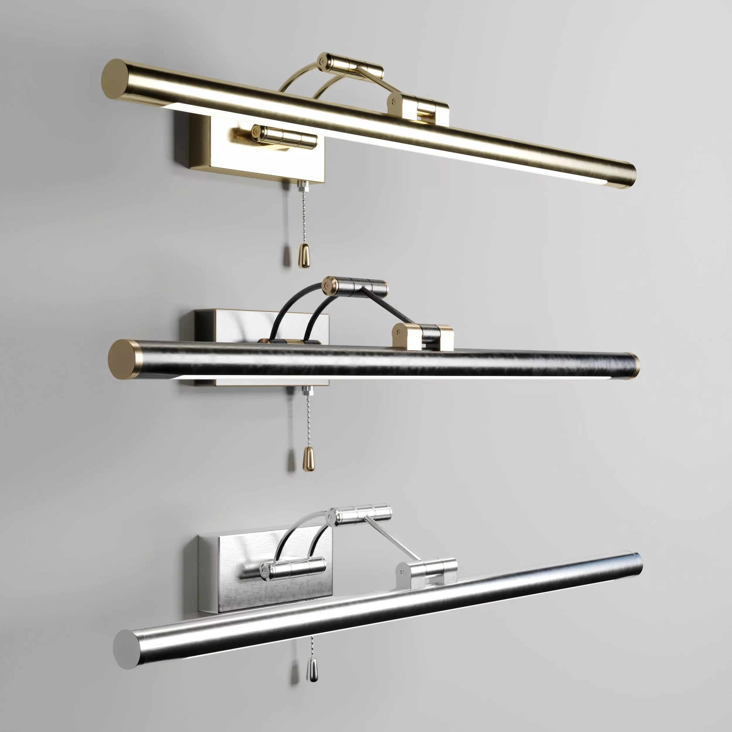 Lamp LED Linear Bathroom Vanity Light Modern Mirror Front Lamp Low-poly 3D model_0