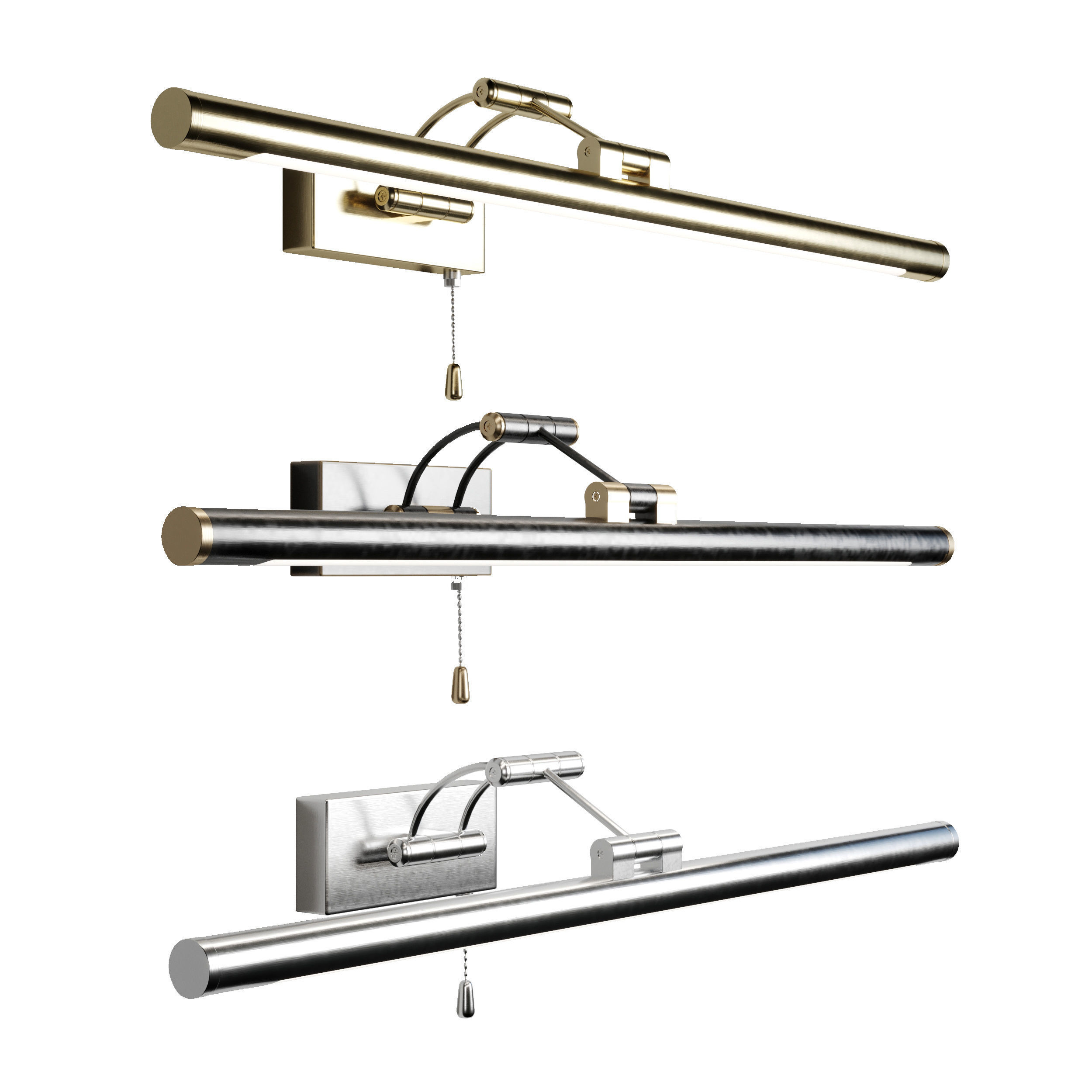 Lamp LED Linear Bathroom Vanity Light Modern Mirror Front Lamp Low-poly 3D model_2