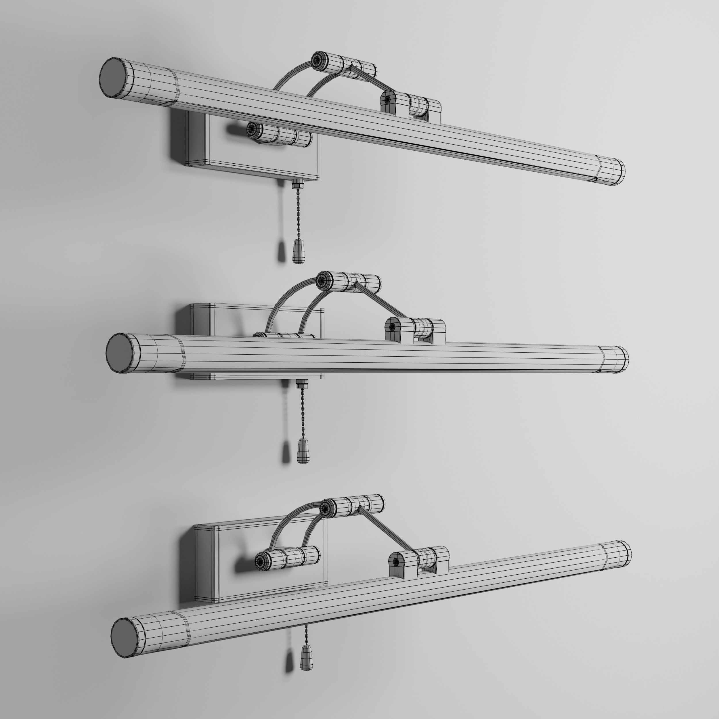 Lamp LED Linear Bathroom Vanity Light Modern Mirror Front Lamp Low-poly 3D model_6