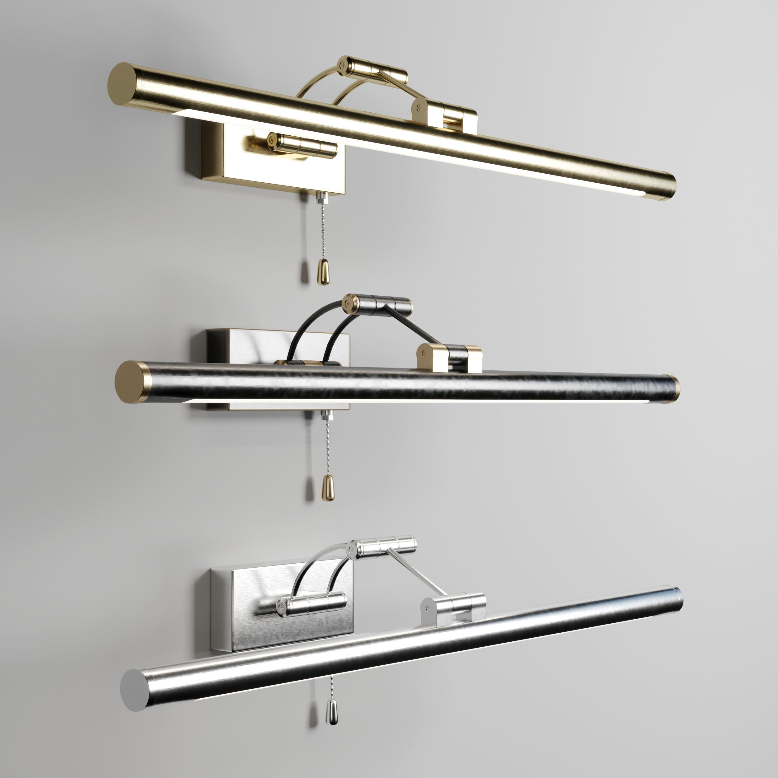 Lamp LED Linear Bathroom Vanity Light Modern Mirror Front Lamp Low-poly 3D model_1