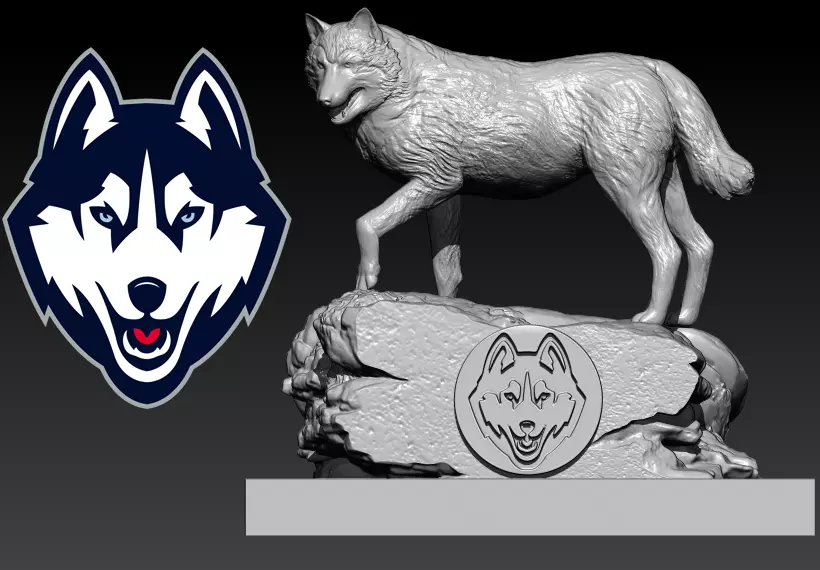 NCAA - UNIVERSITY OF CONNECTICUT MASCOT STATUE - 3D PRINT 3D print model
