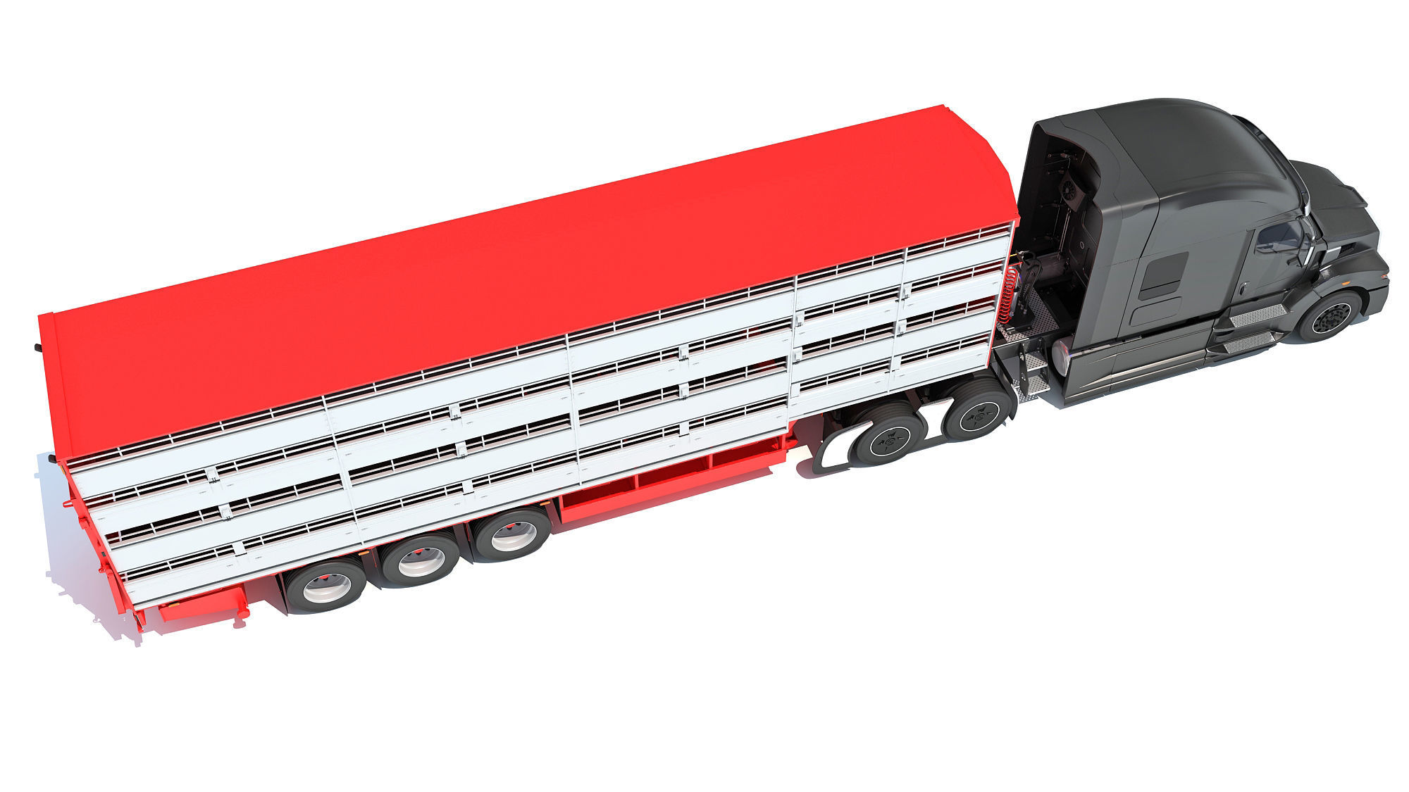 Animal Transporter Truck 3D model_6