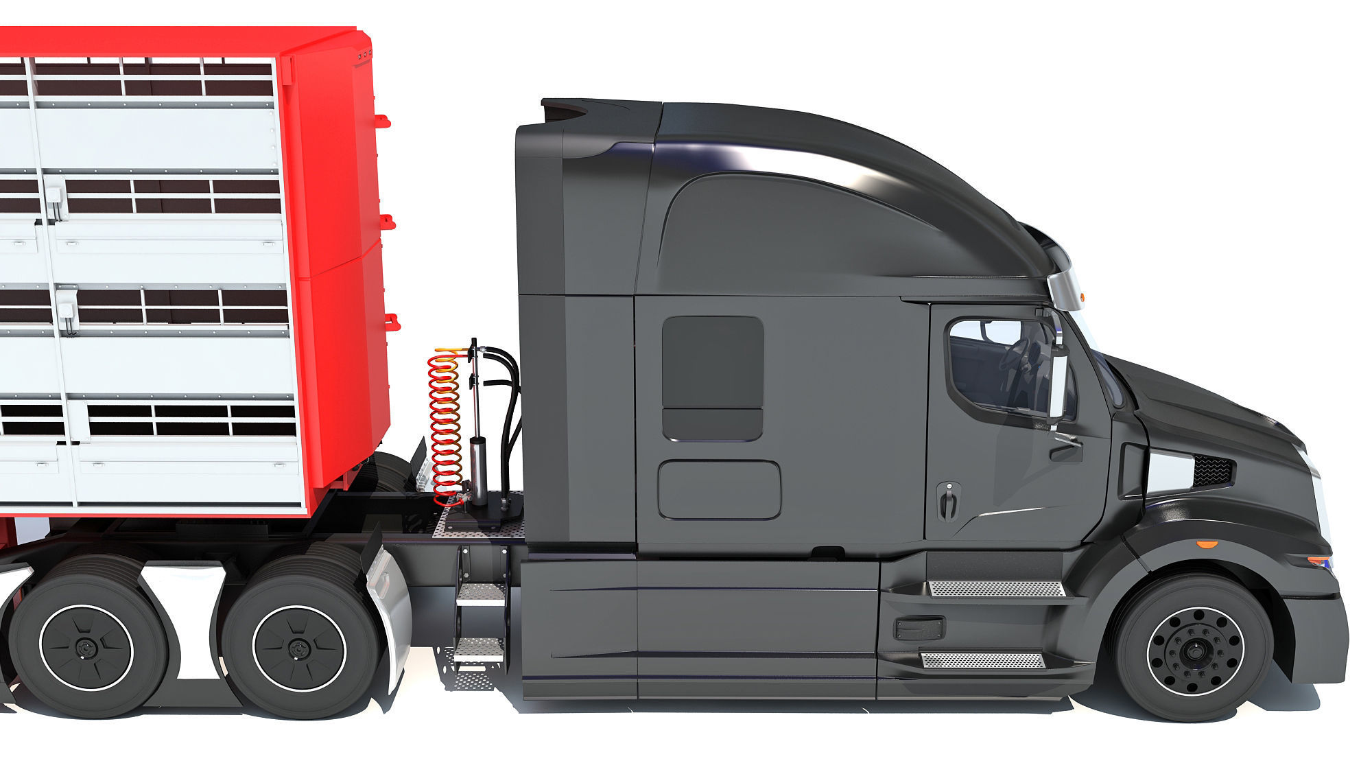 Animal Transporter Truck 3D model_14