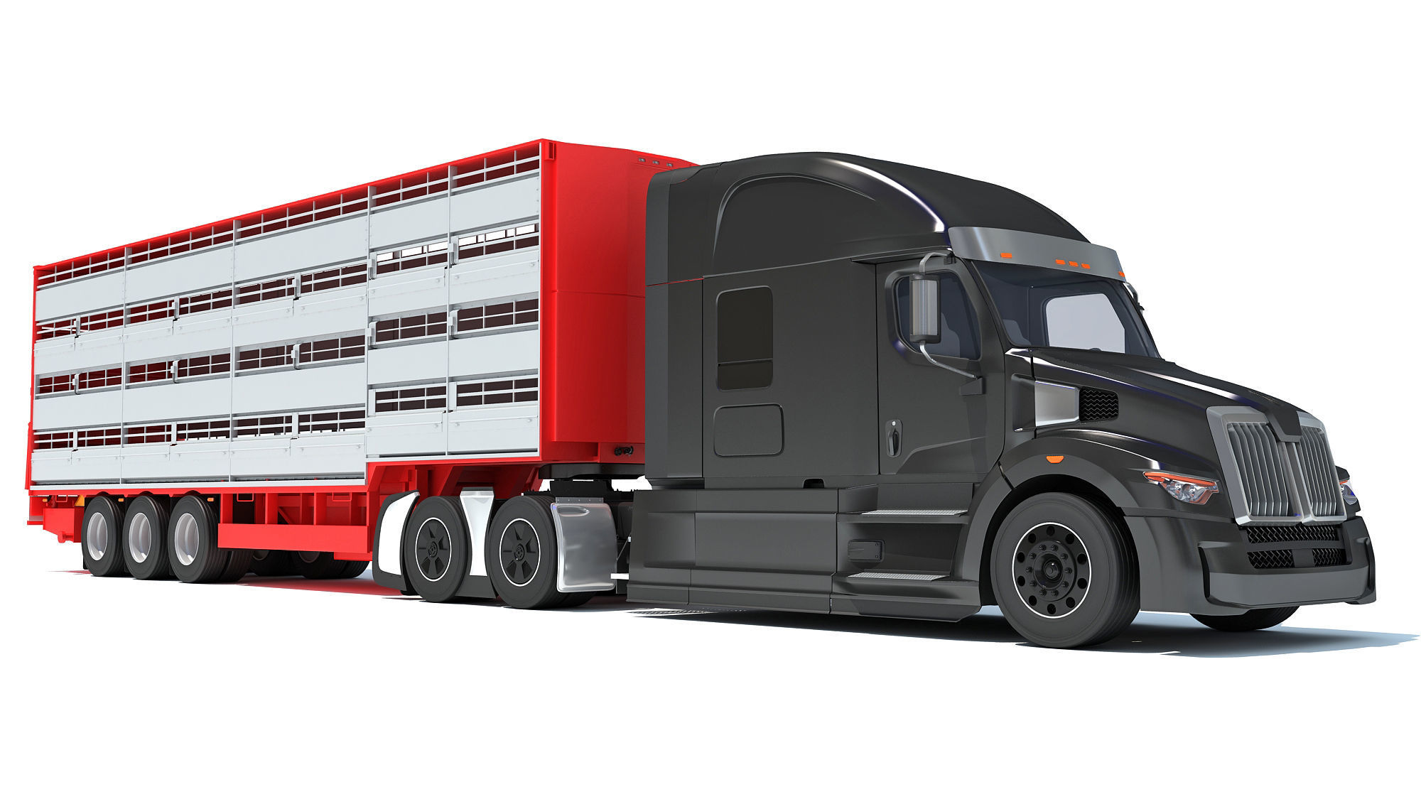 Animal Transporter Truck 3D model_9