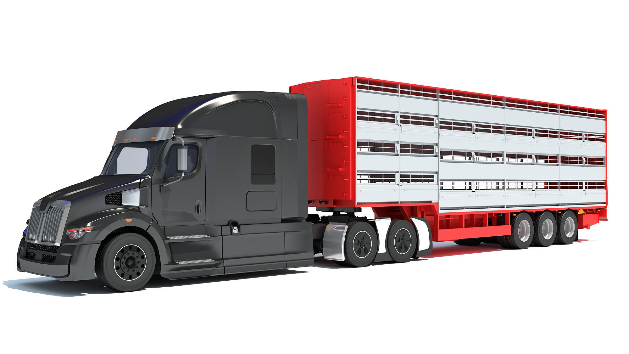 Animal Transporter Truck 3D model_7