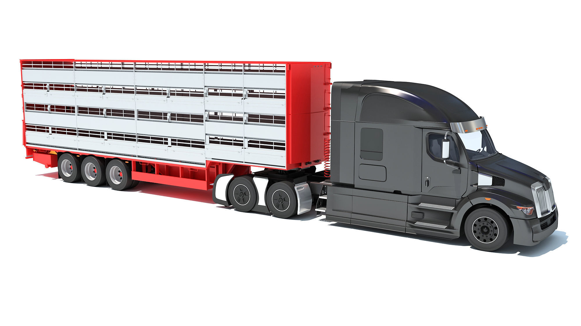 Animal Transporter Truck 3D model_8
