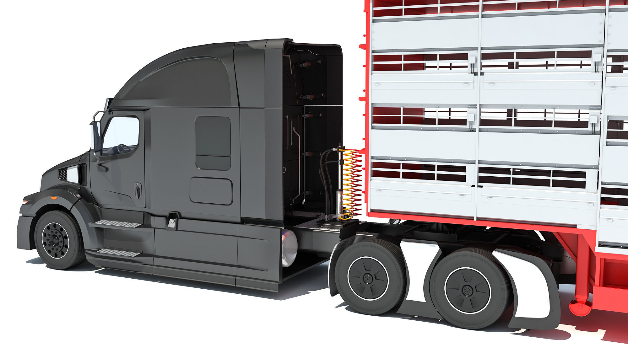 Animal Transporter Truck 3D model_13