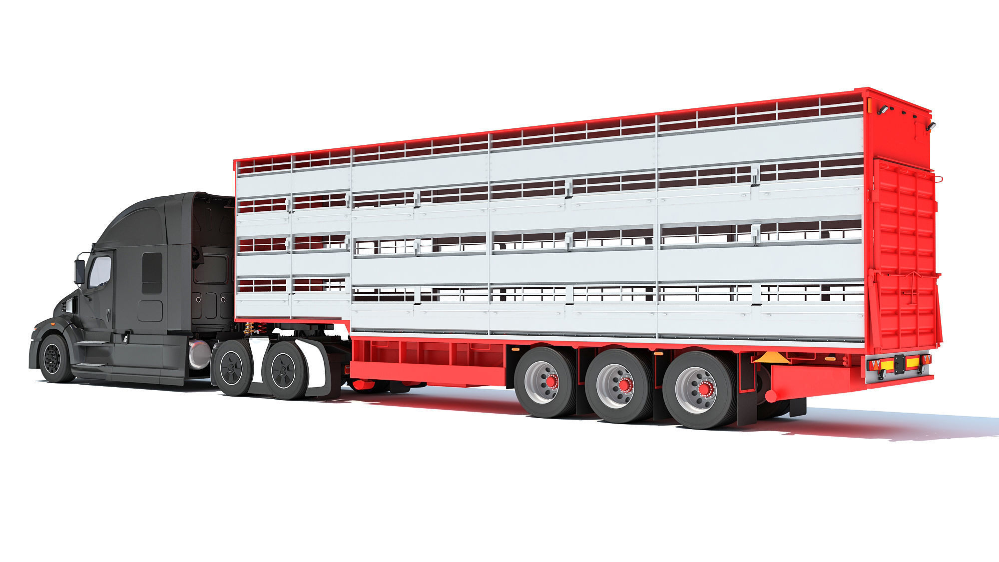 Animal Transporter Truck 3D model_2