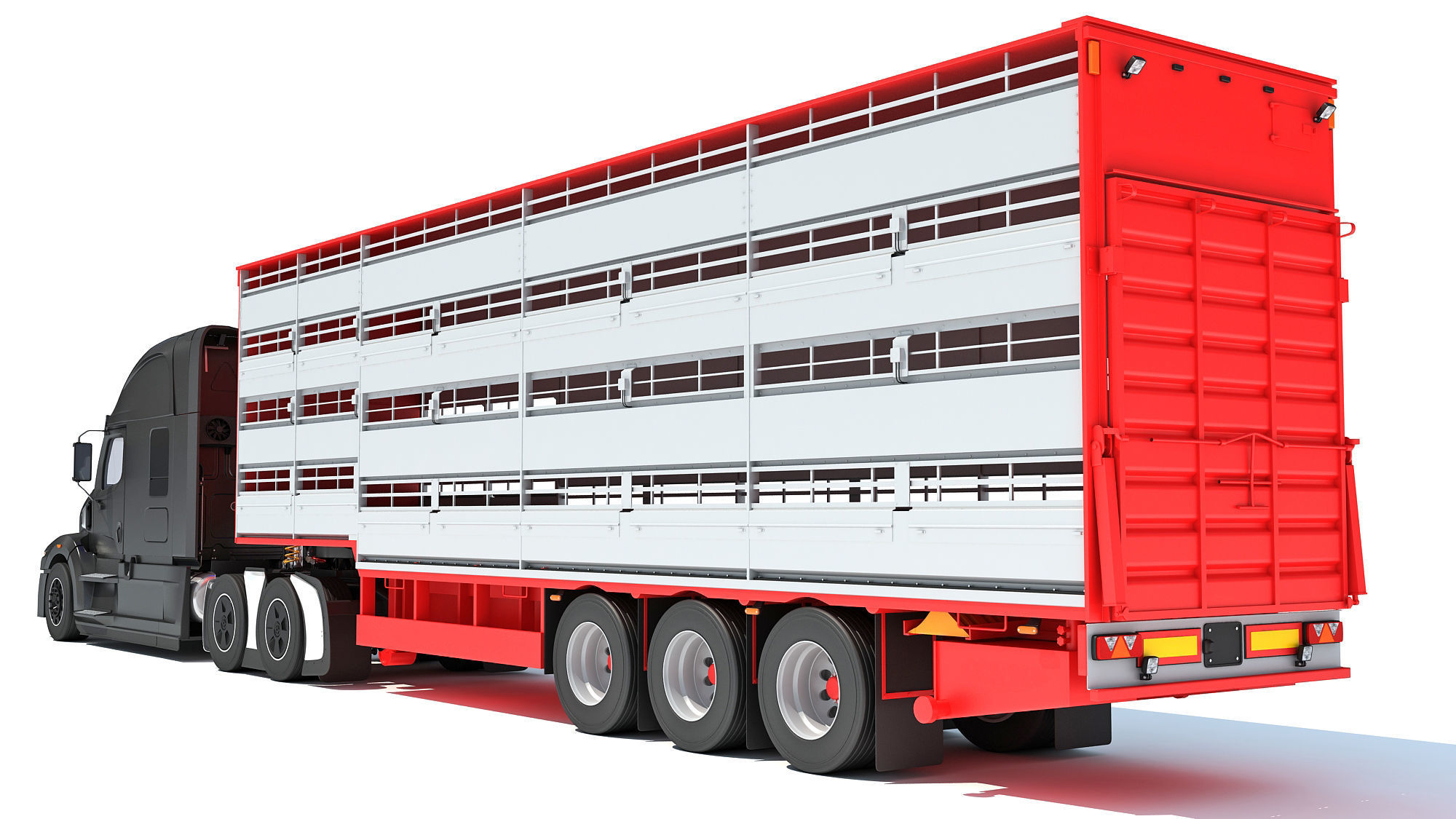 Animal Transporter Truck 3D model_3