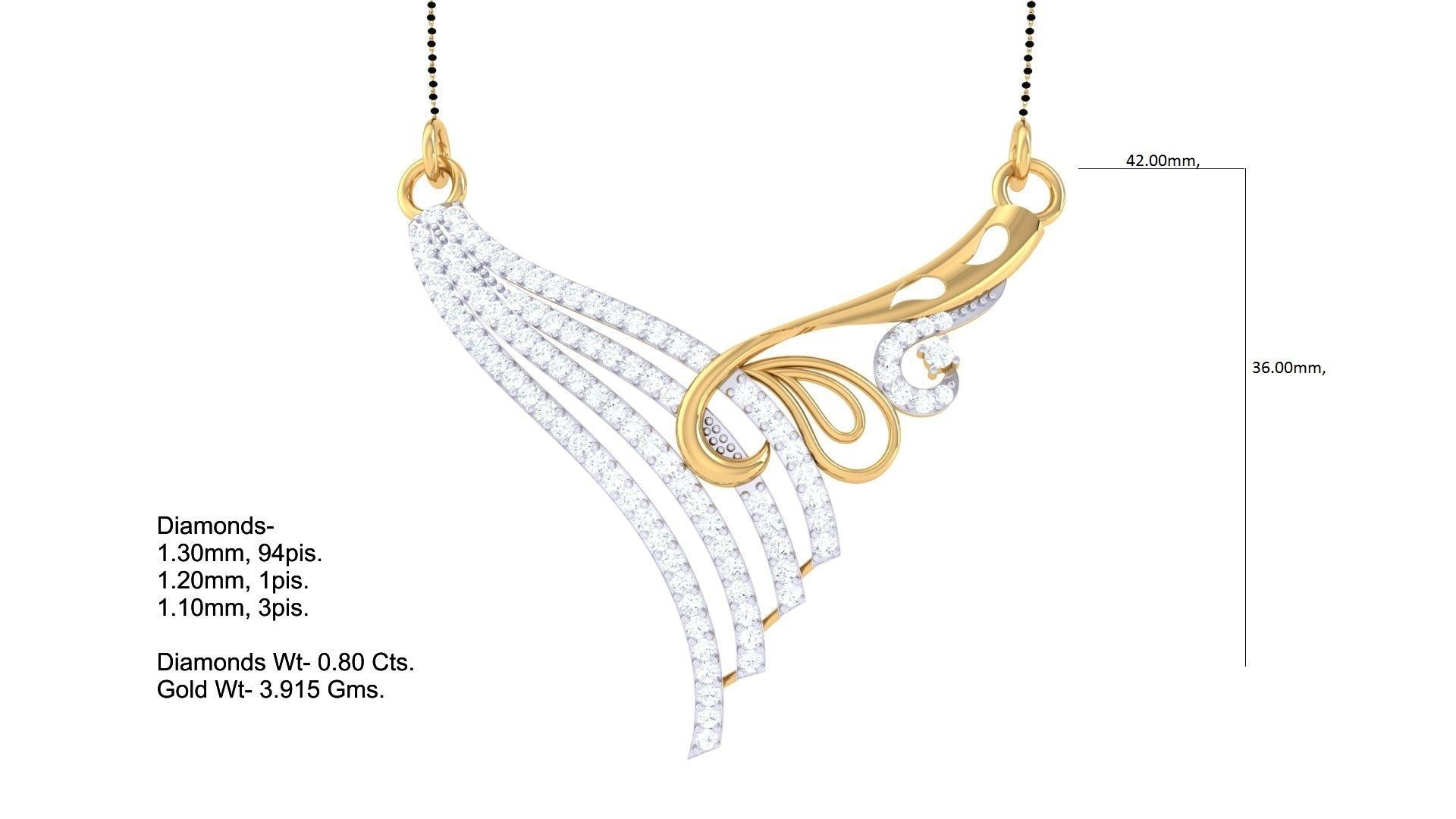 Diamond High Jewelry Pendant Necklace 3dm stl 3mf obj glb 3D print model_4