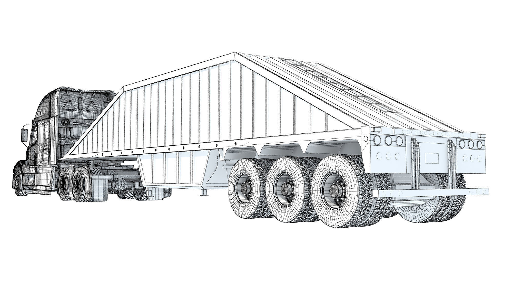 Bottom Dump Truck 3D model_18