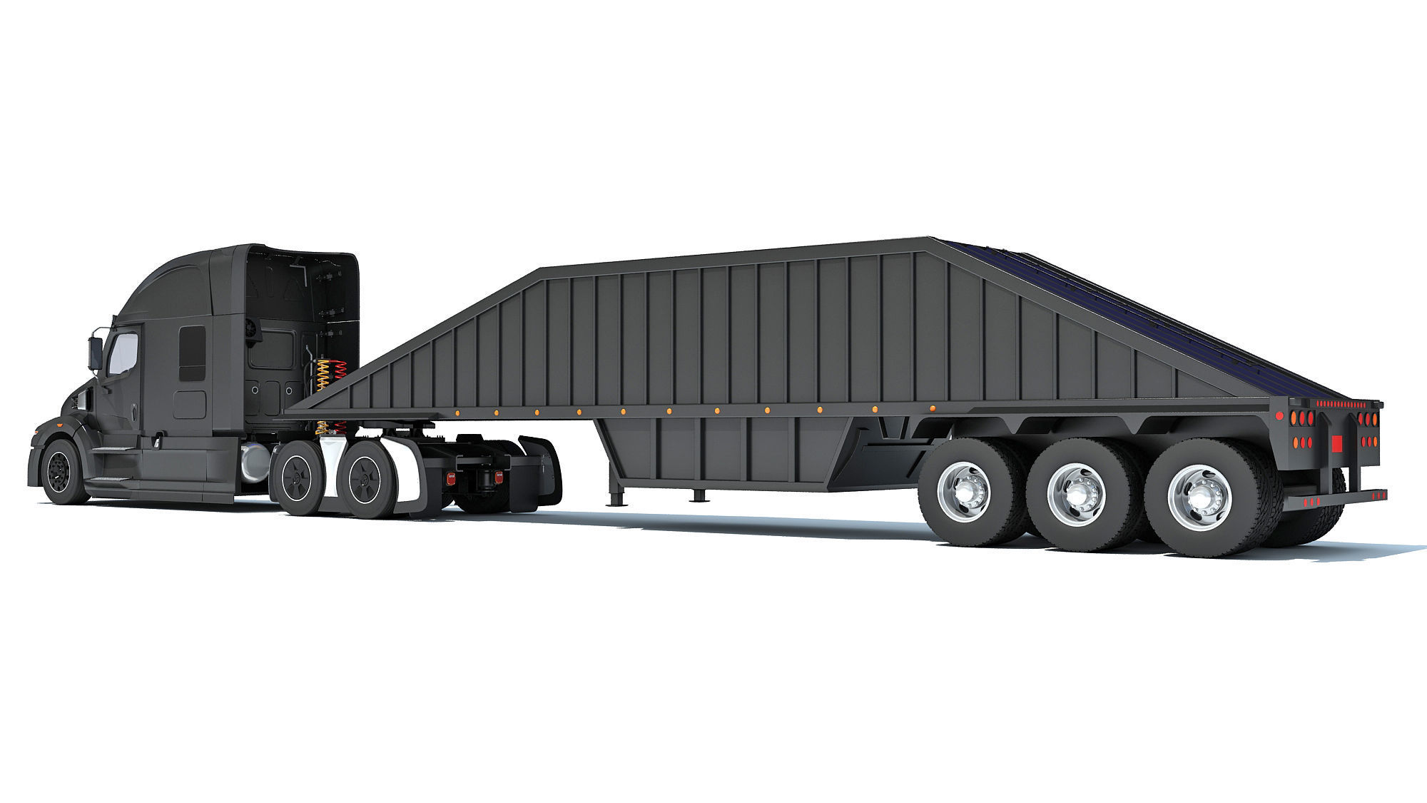 Bottom Dump Truck 3D model_2