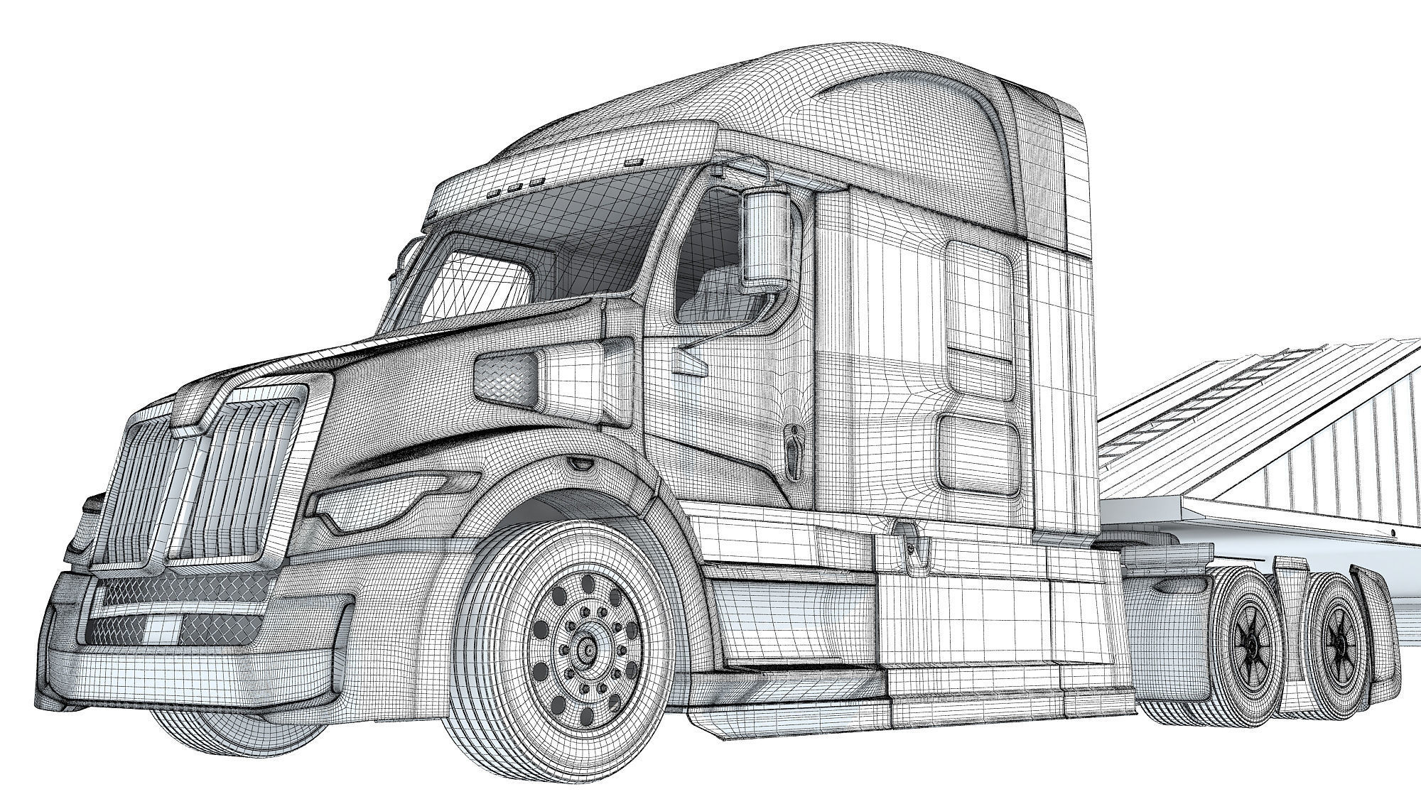 Bottom Dump Truck 3D model_21