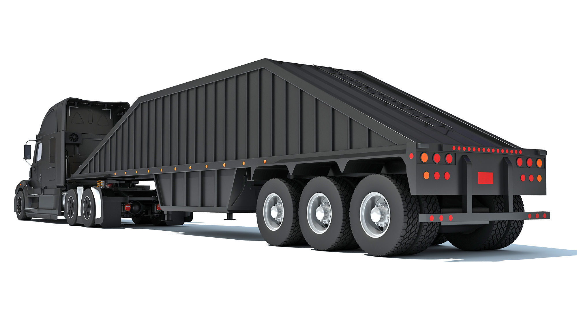 Bottom Dump Truck 3D model_3