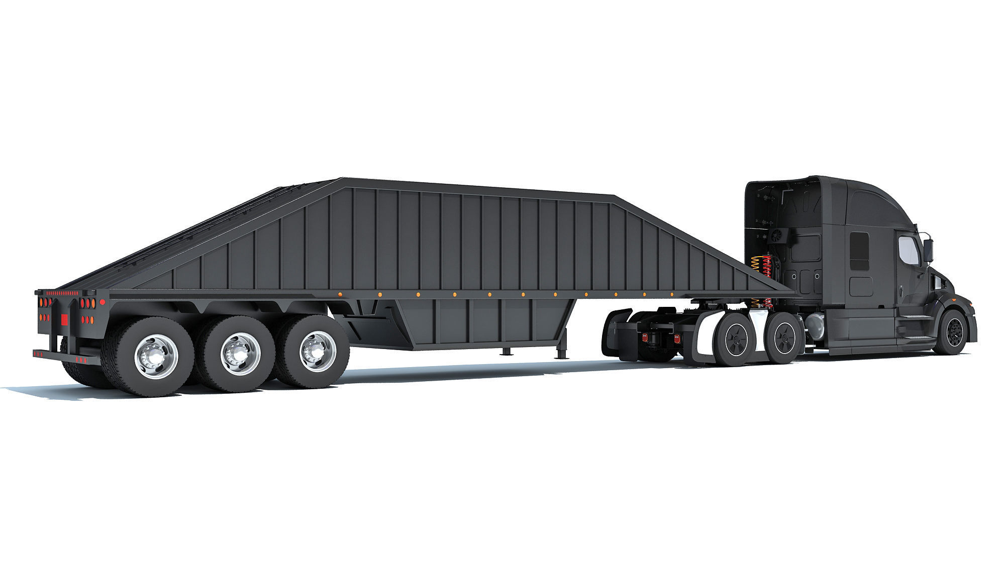 Bottom Dump Truck 3D model_4