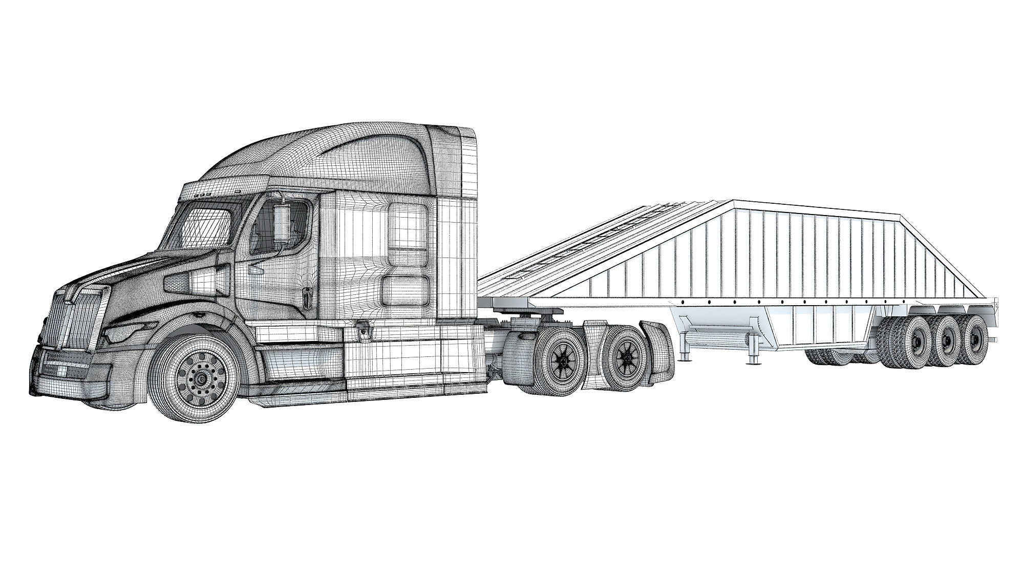 Bottom Dump Truck 3D model_17