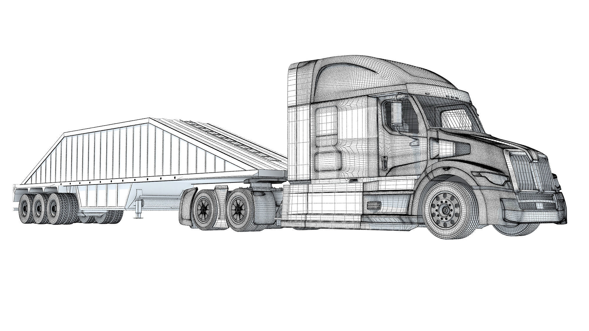 Bottom Dump Truck 3D model_20