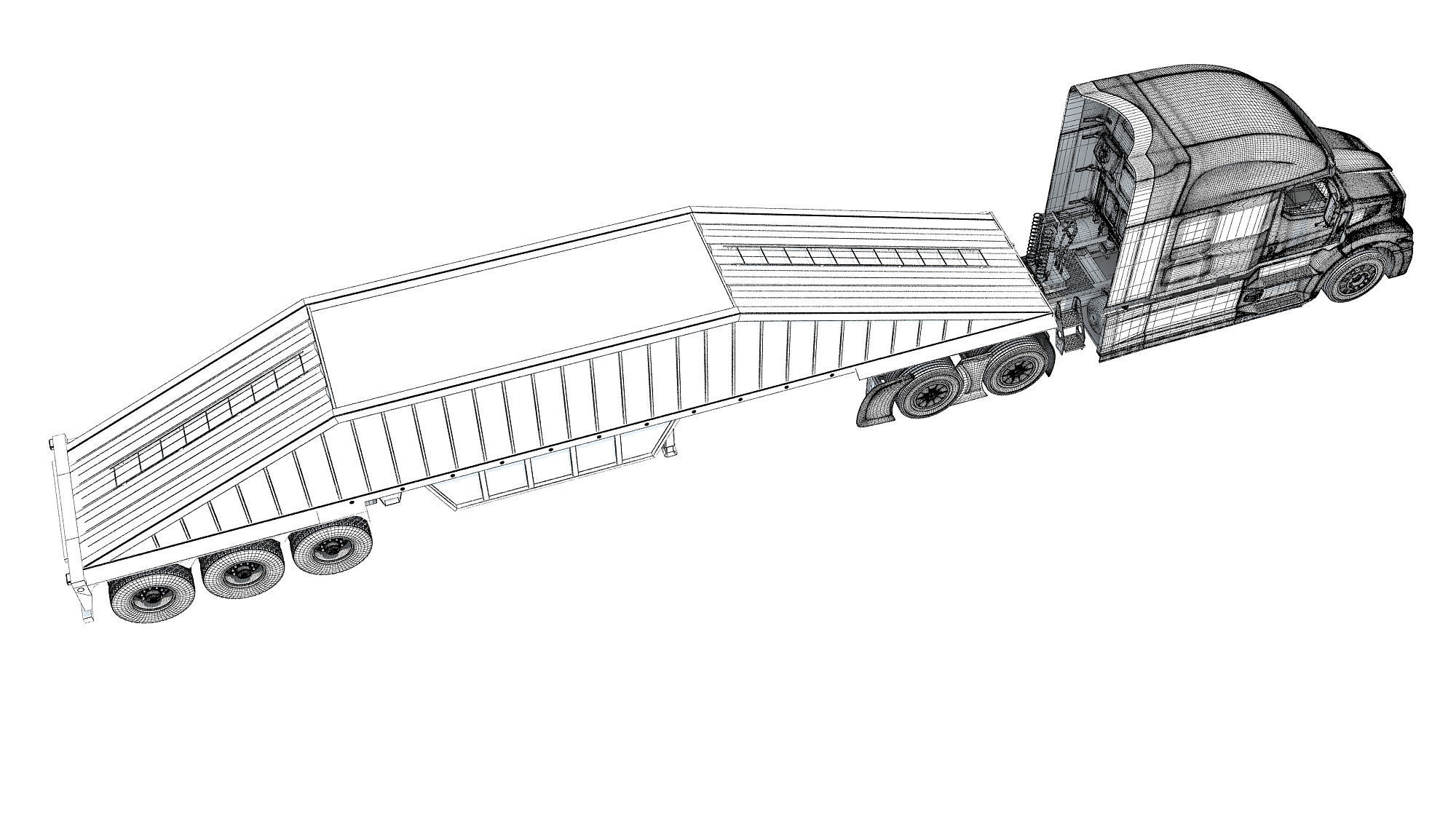 Bottom Dump Truck 3D model_19