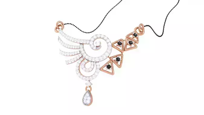Diamond High Jewelry Pendant Necklace 3dm stl 3mf obj glb 3D print model