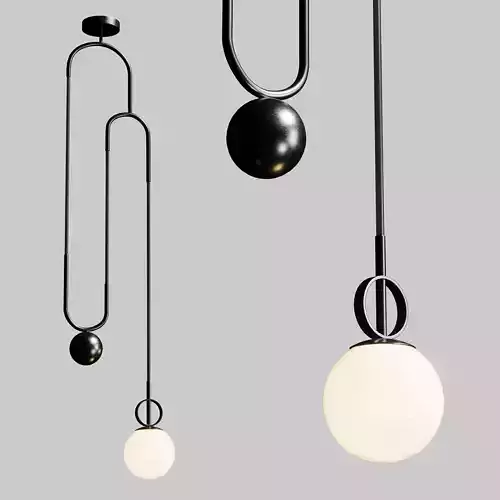 Glass ball pendant lamp Low-poly 3D model