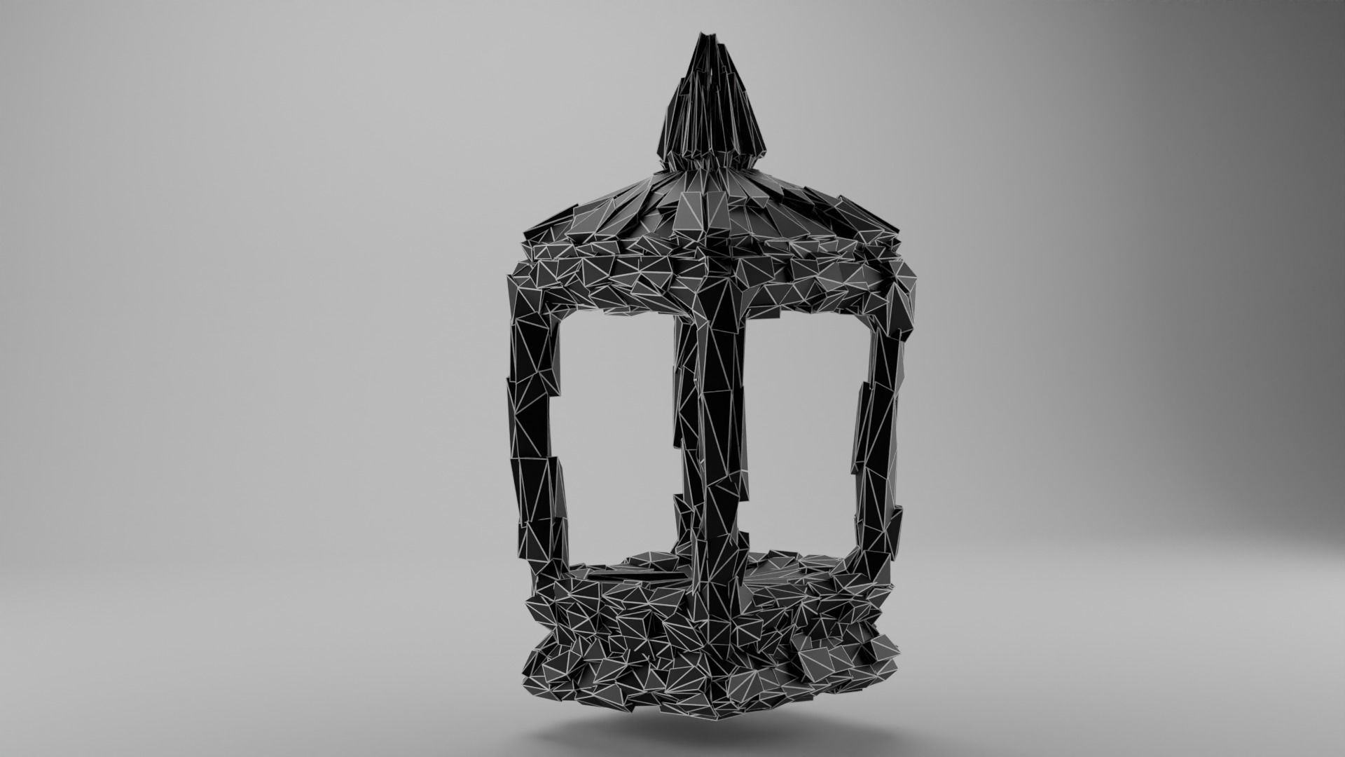 Stone lantern or small shrine Low-poly 3D model_4