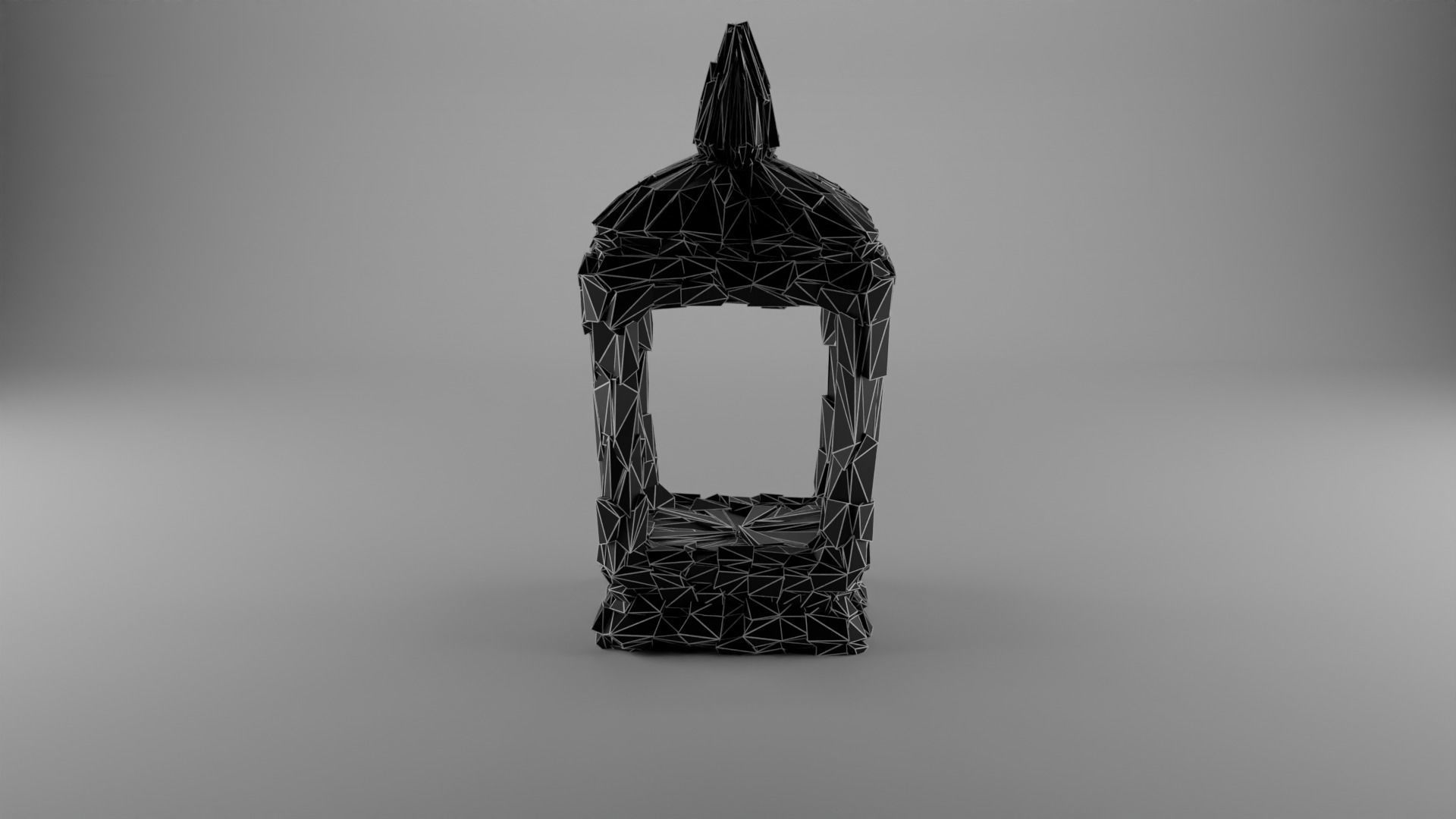 Stone lantern or small shrine Low-poly 3D model_2