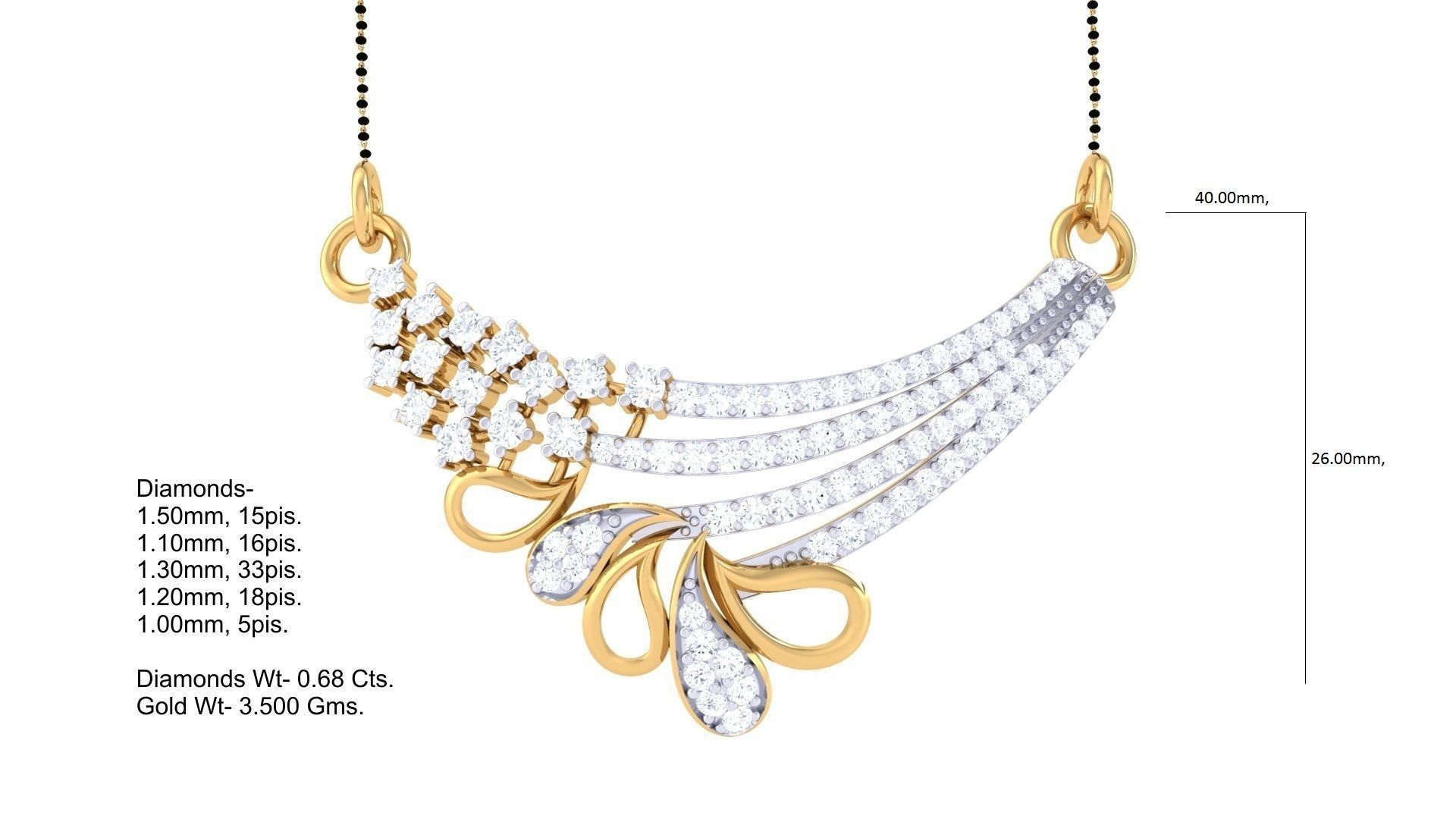 Diamond High Jewelry Pendant Necklace 3dm stl 3mf obj glb 3D print model_4