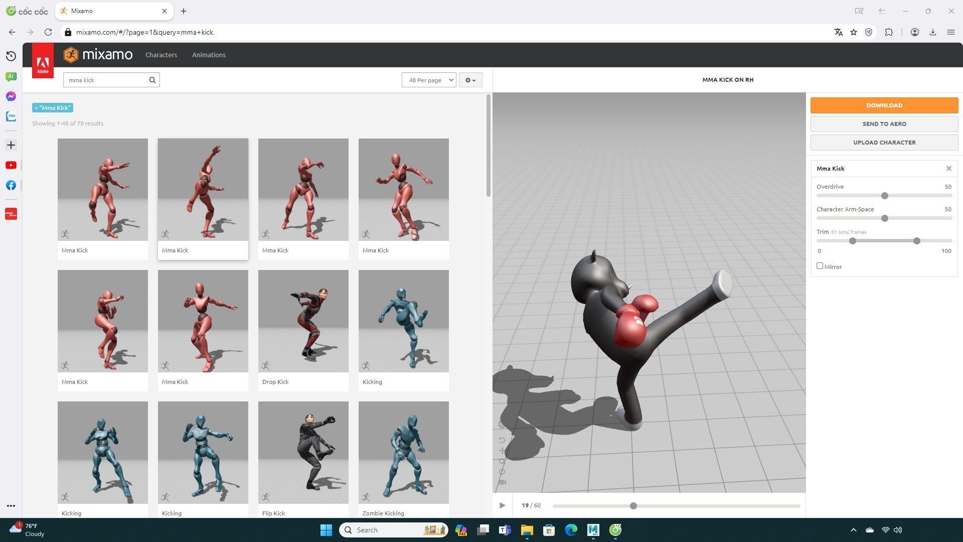 Boxing Rhino Animal Animated  Low-poly 3D model_3