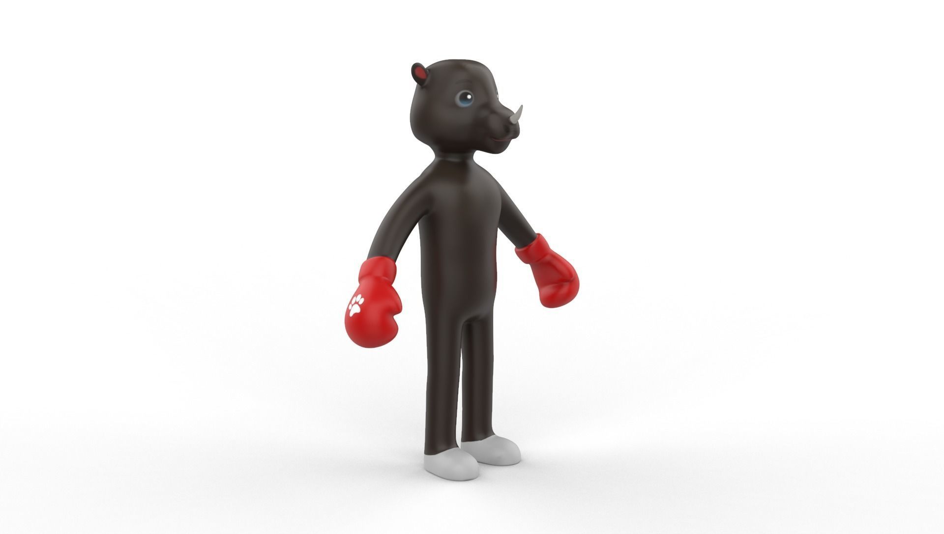 Boxing Rhino Animal Animated  Low-poly 3D model_22