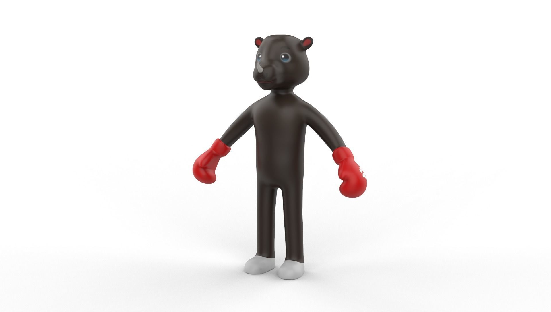 Boxing Rhino Animal Animated  Low-poly 3D model_20