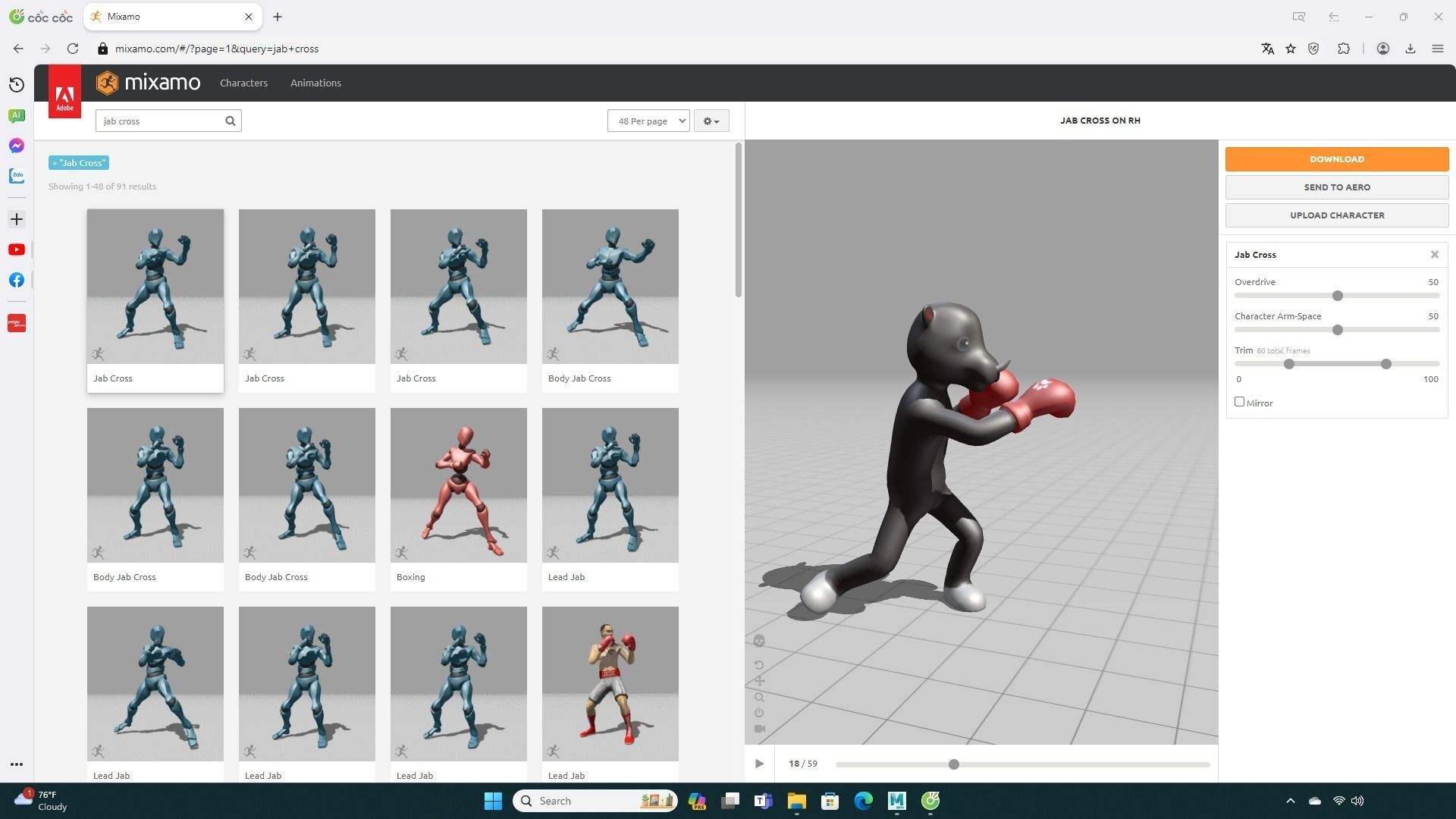 Boxing Rhino Animal Animated  Low-poly 3D model_6