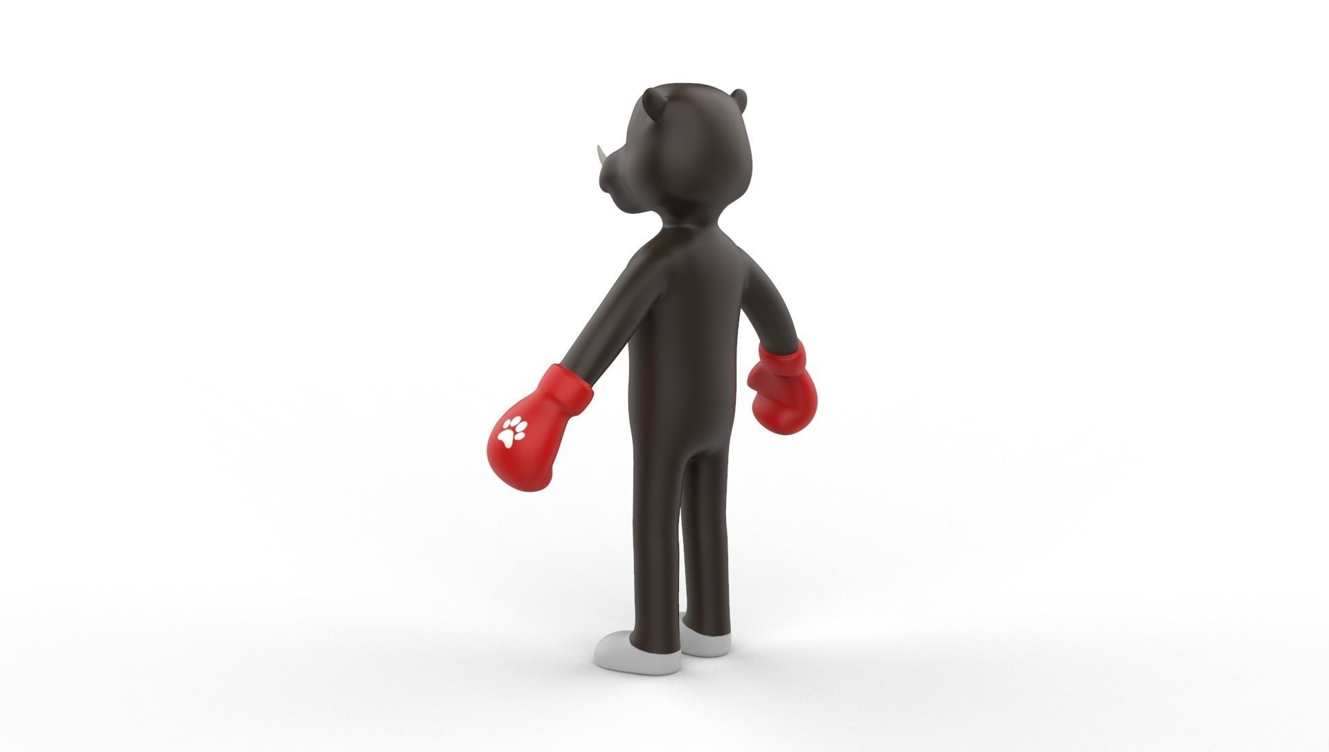 Boxing Rhino Animal Animated  Low-poly 3D model_14