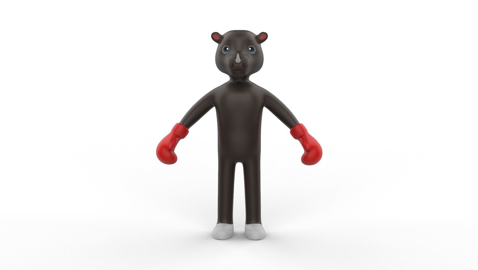 Boxing Rhino Animal Animated  Low-poly 3D model_9