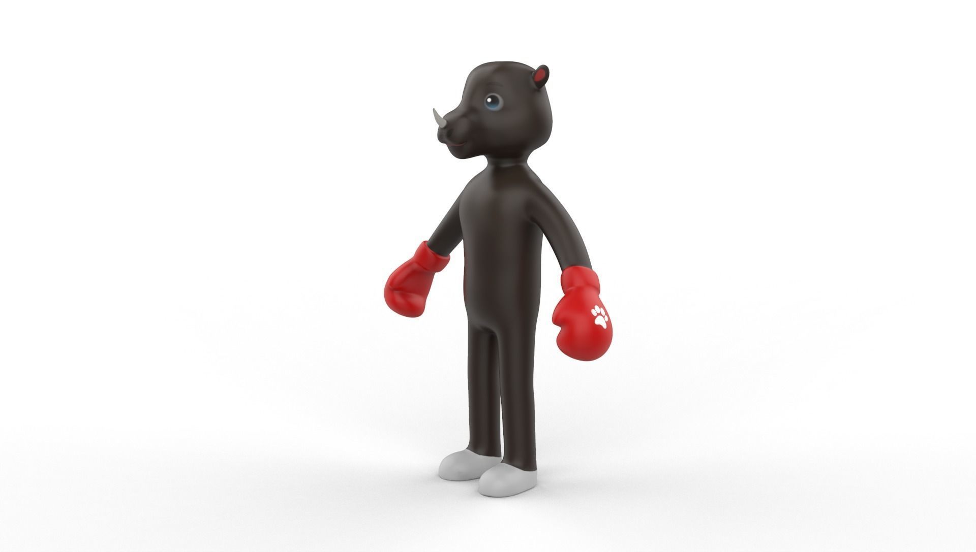 Boxing Rhino Animal Animated  Low-poly 3D model_15