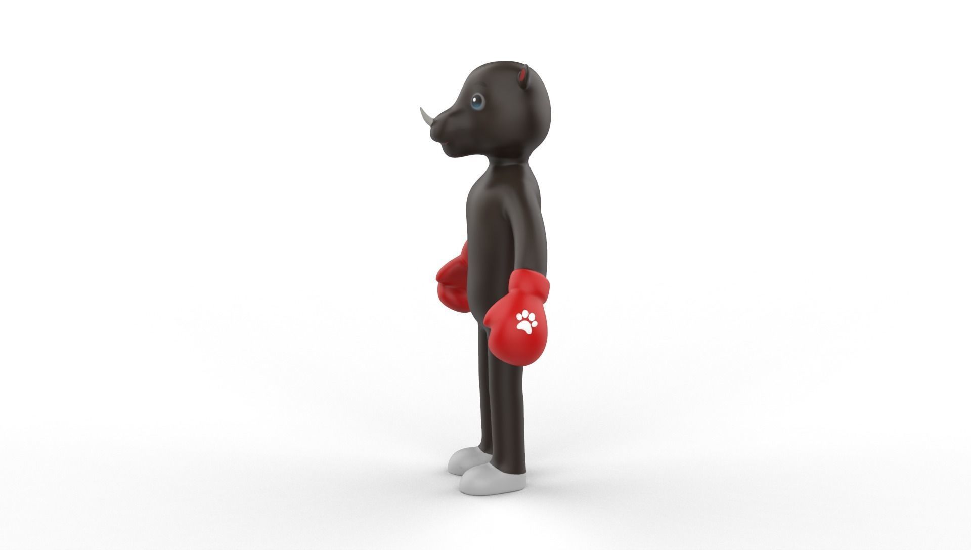 Boxing Rhino Animal Animated  Low-poly 3D model_16