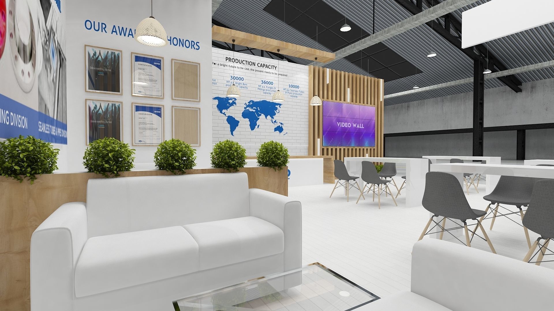 Exhibition Stand Stall Two Side Open 8X10 WITH HALL 3D model_5