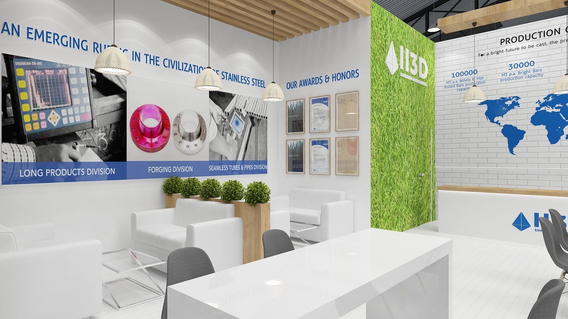 Exhibition Stand Stall Two Side Open 8X10 WITH HALL 3D model_3