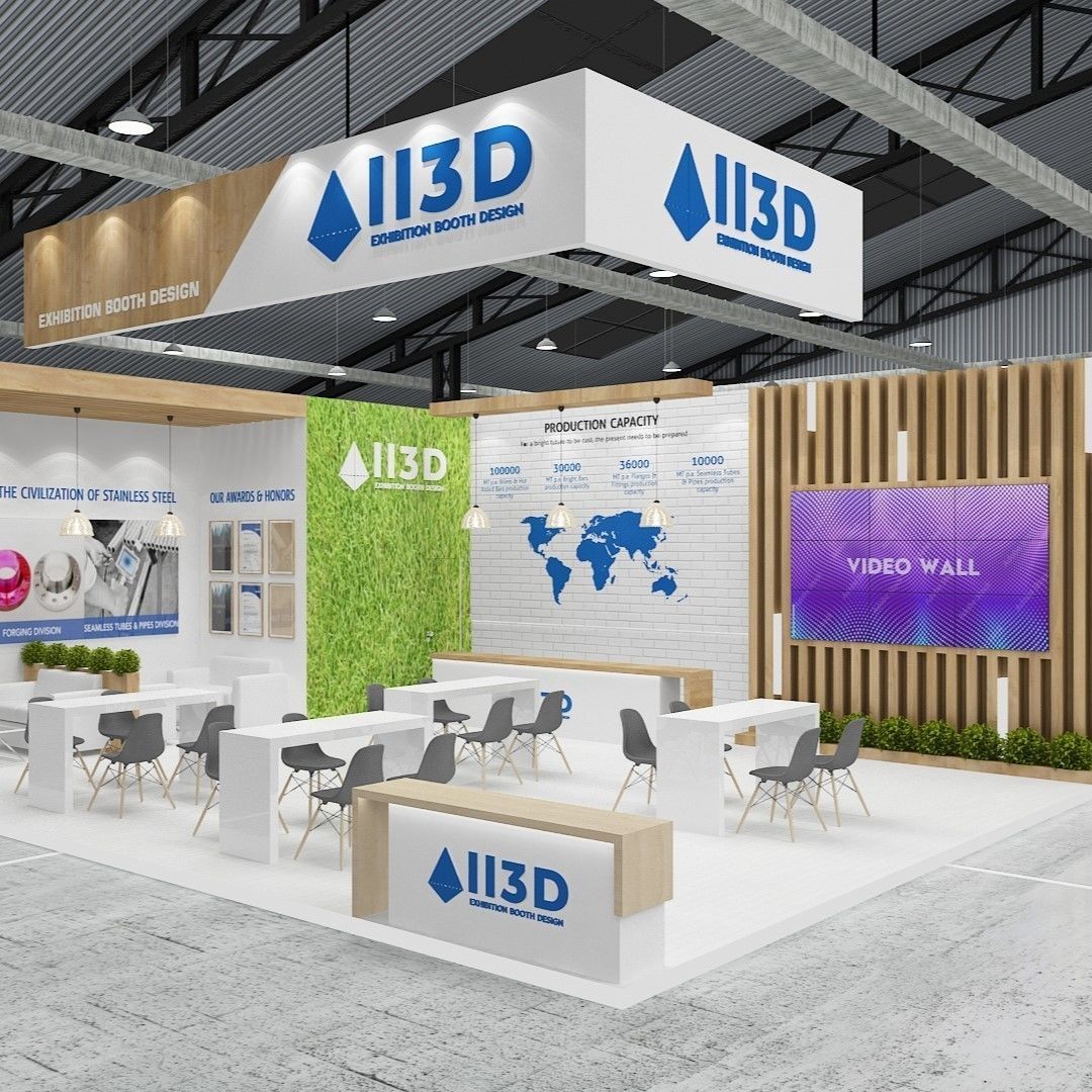 Exhibition Stand Stall Two Side Open 8X10 WITH HALL 3D model_6