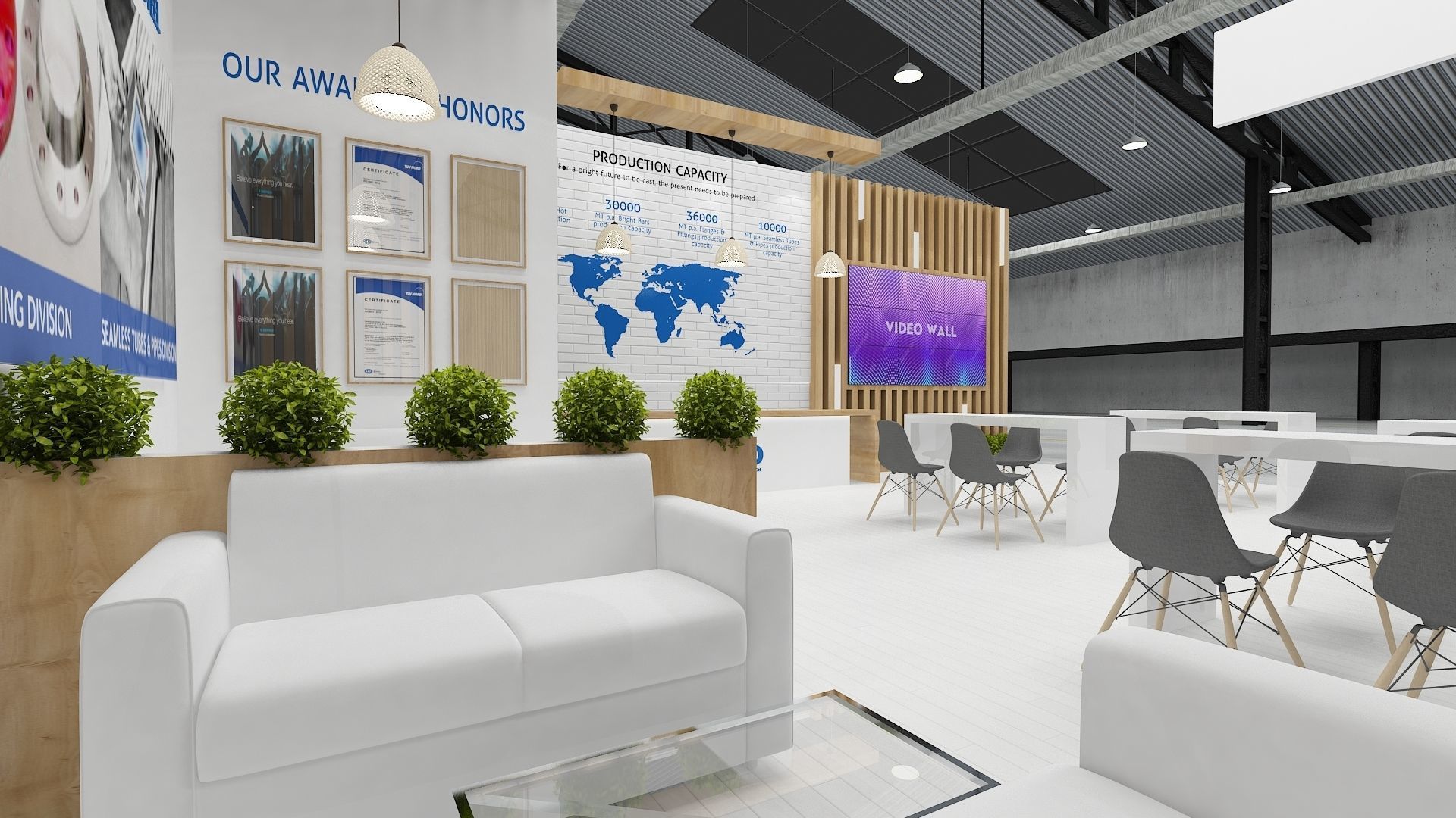 Exhibition Stand Stall Two Side Open 8X10 WITH HALL 3D model_2