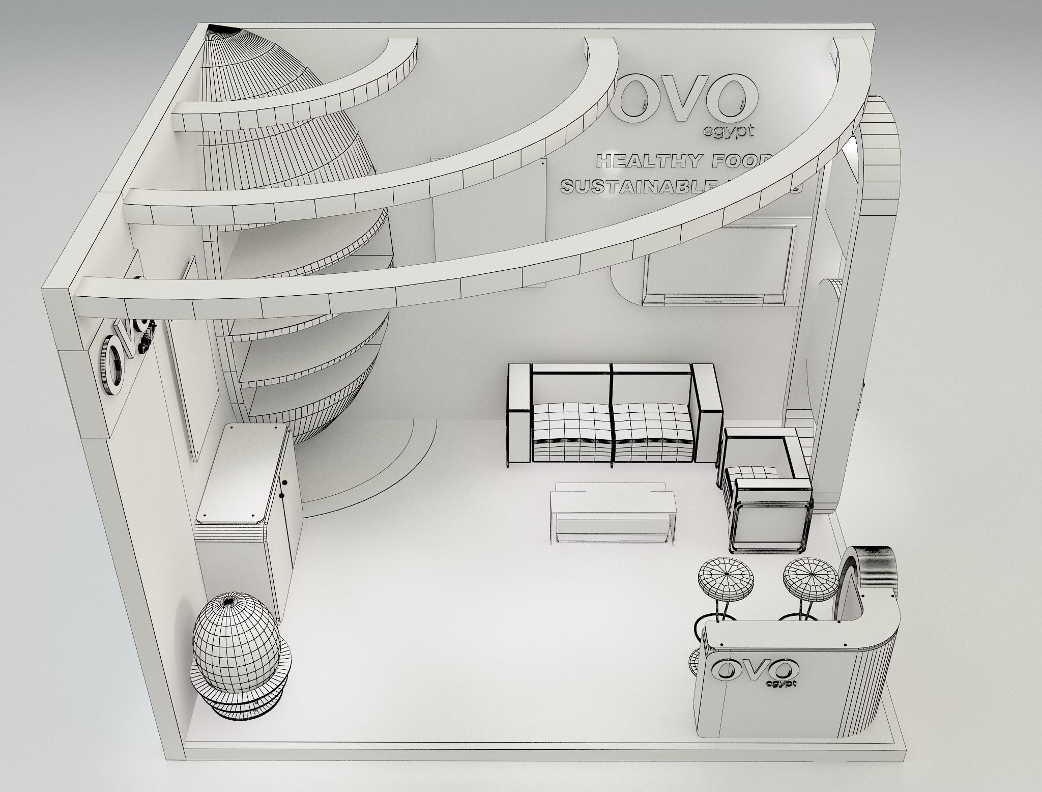 Booth Exhibition Stand a654b 3D model_9