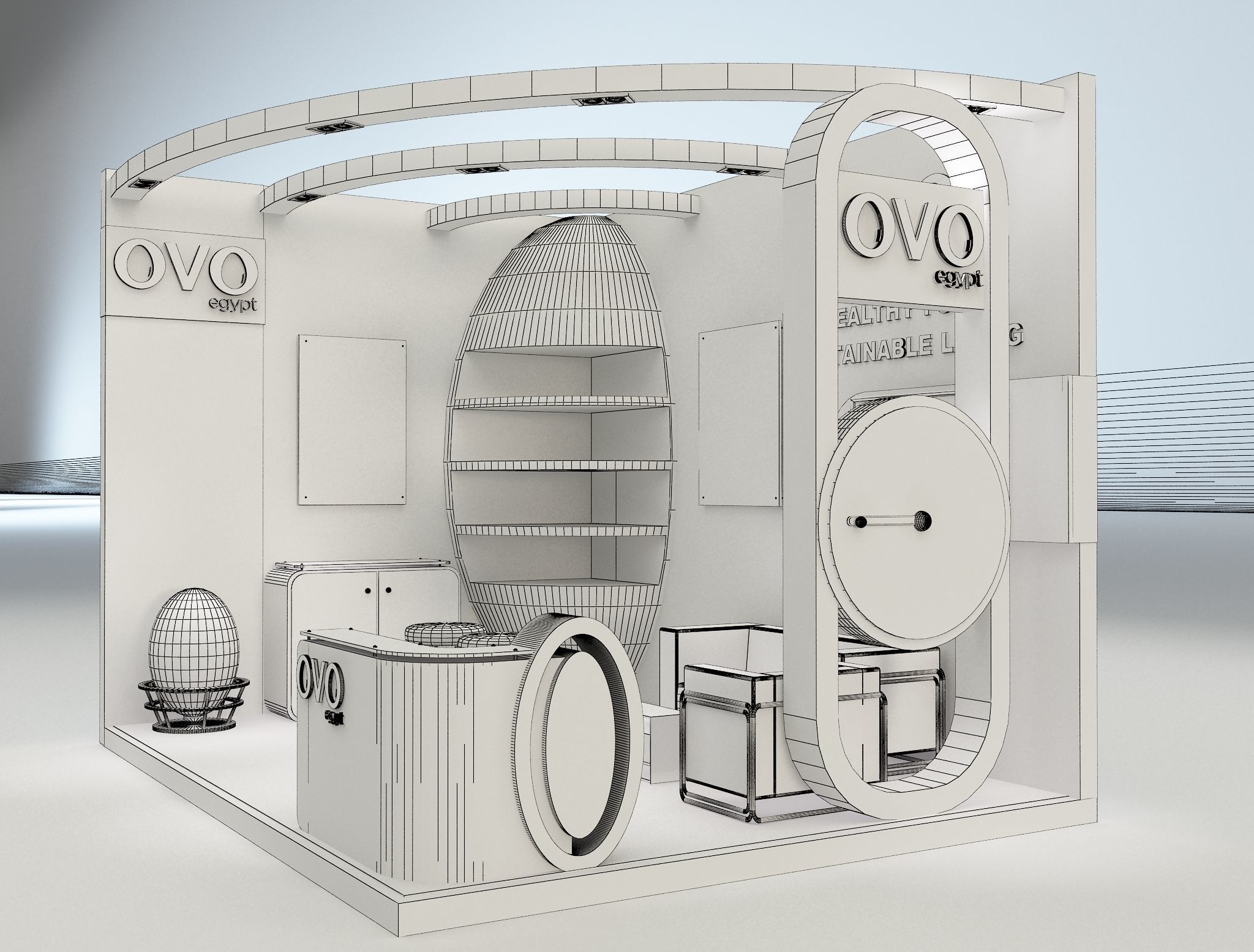Booth Exhibition Stand a654b 3D model_7
