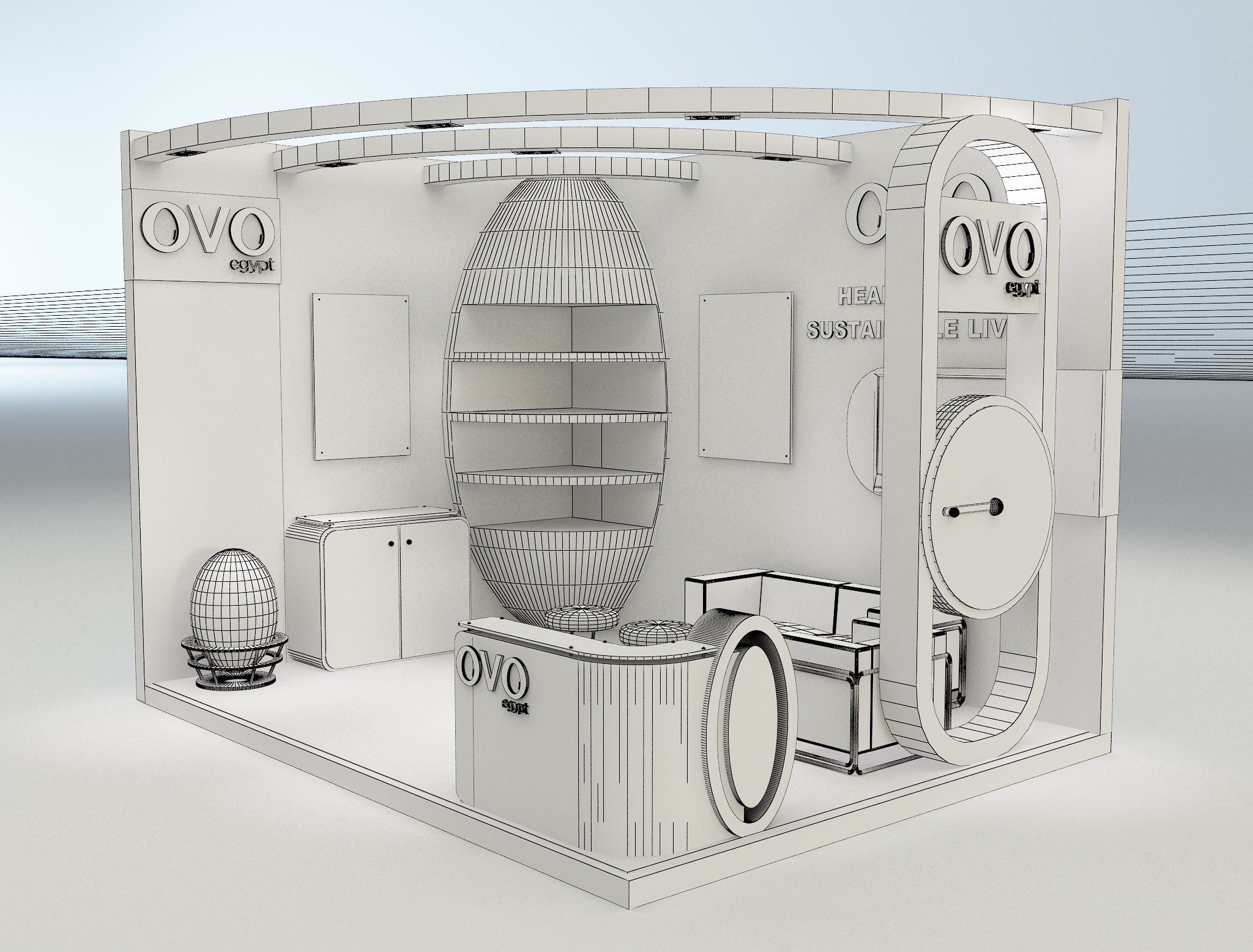Booth Exhibition Stand a654b 3D model_3