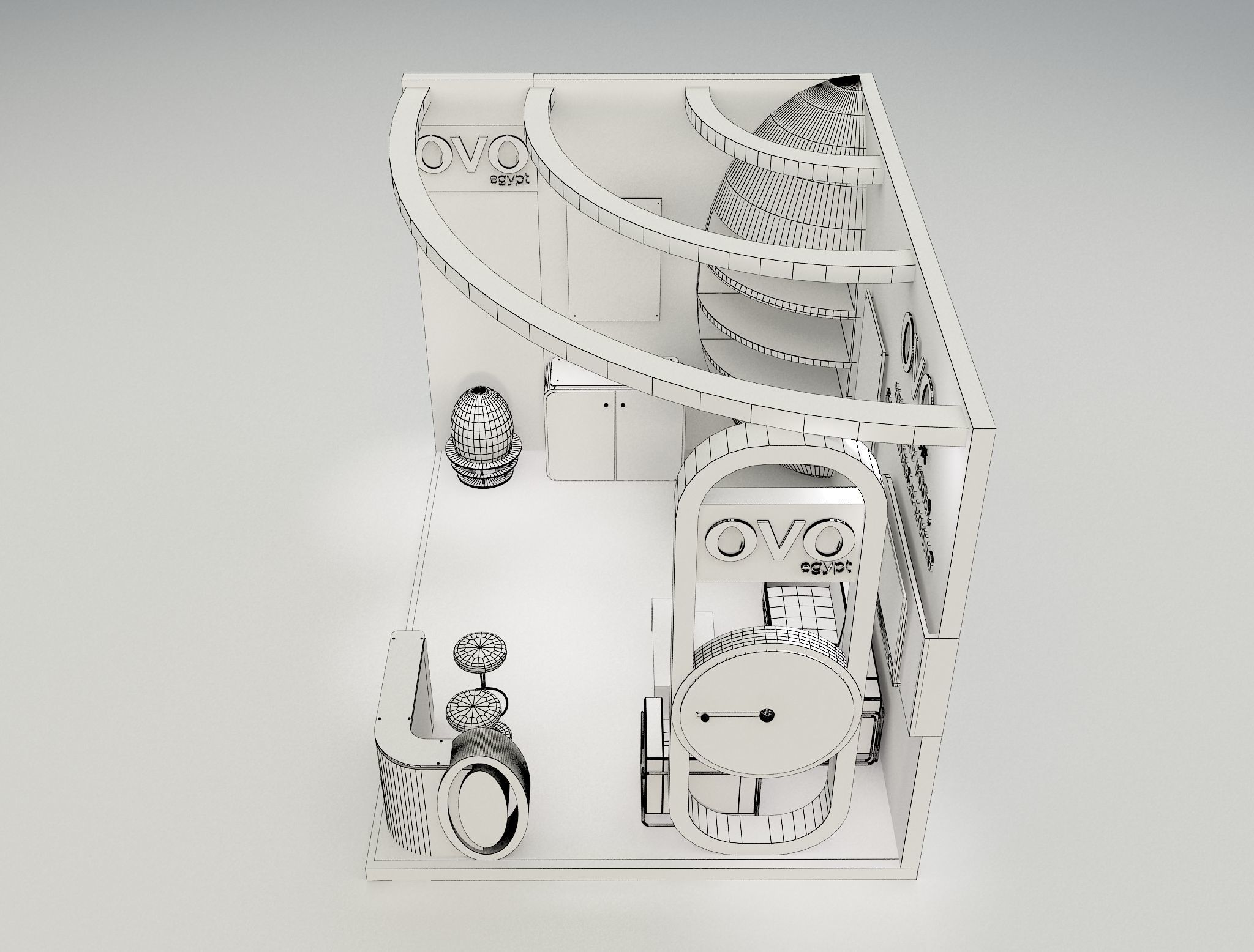 Booth Exhibition Stand a654b 3D model_5