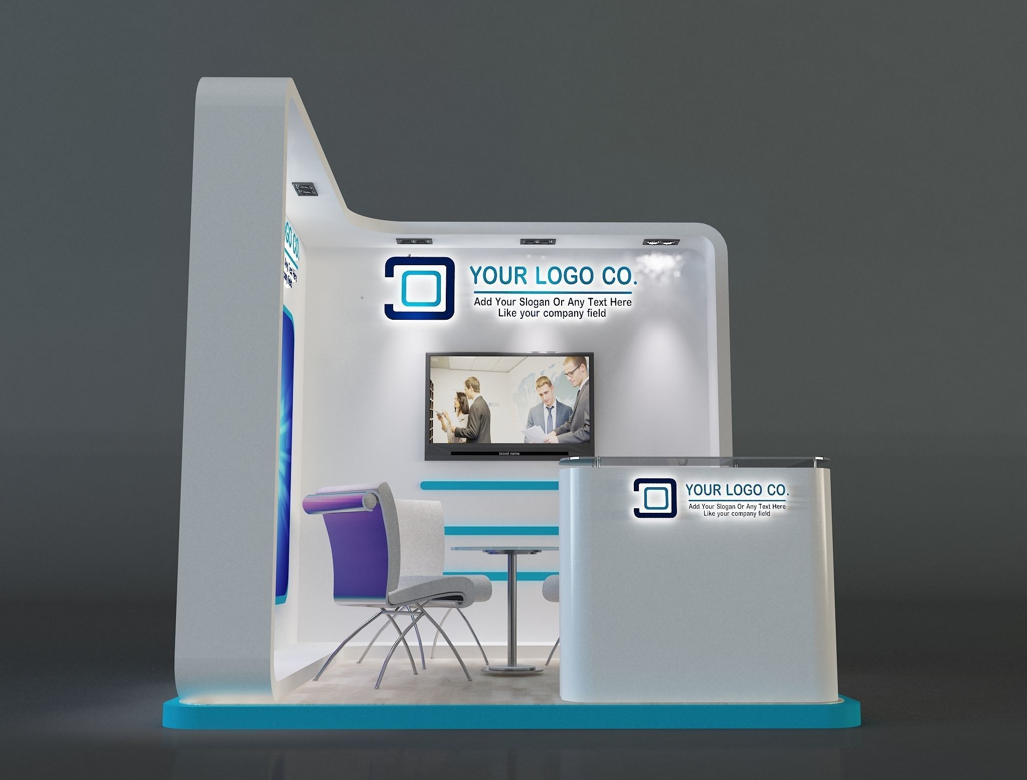 Booth Exhibition Stand a655a 3D model_10